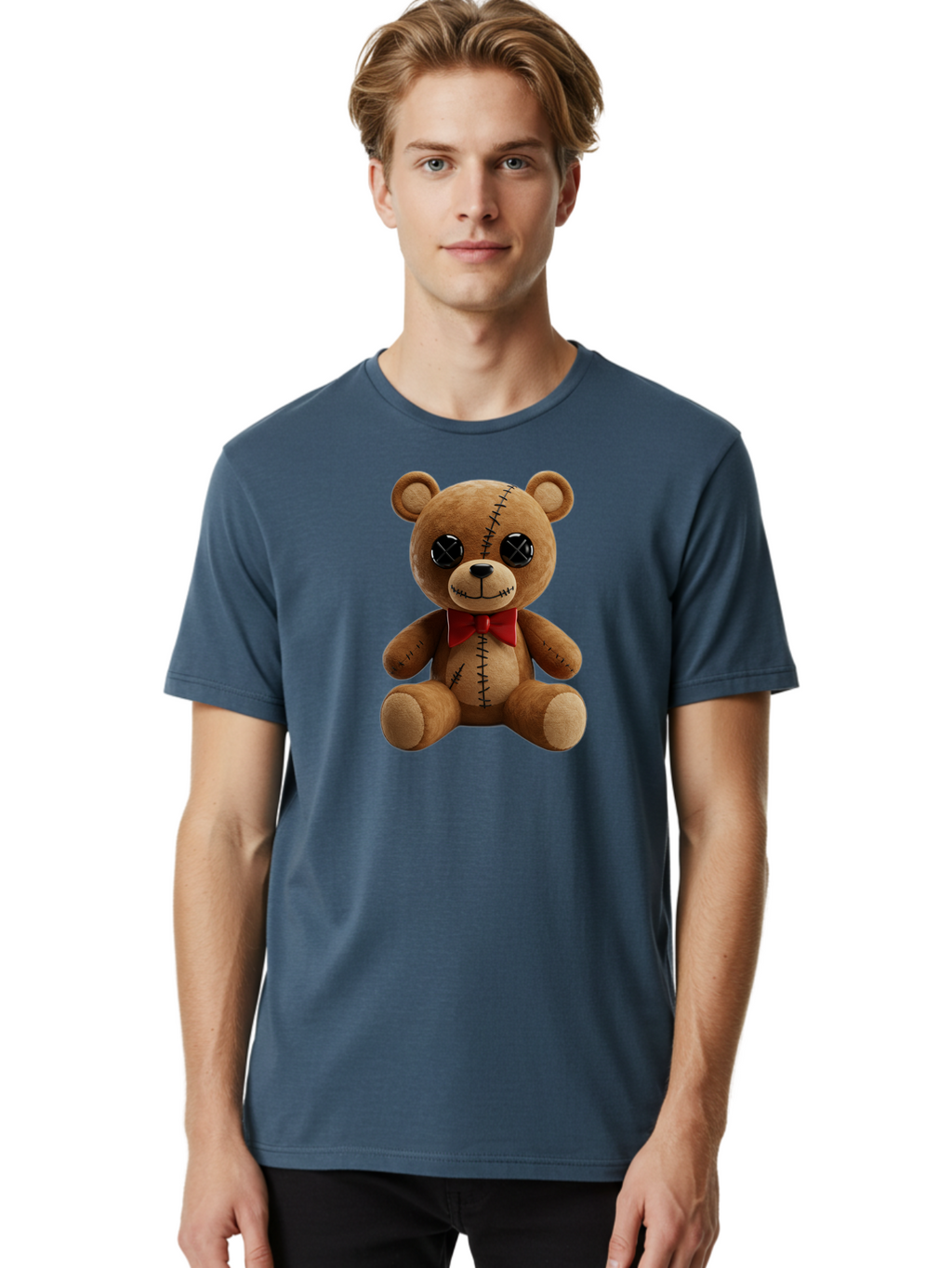 Stuffed-Teddy-Bear Men'S Graphic Tee, 100% Cotton, Comfortable Casual Summer Wear, Machine Washable, Vintage Camera, Old Camera, Antique Camera, Black Camera, Classic Photography, Photography Equipment, Nostalgic Device, Film Camera, Bag036
