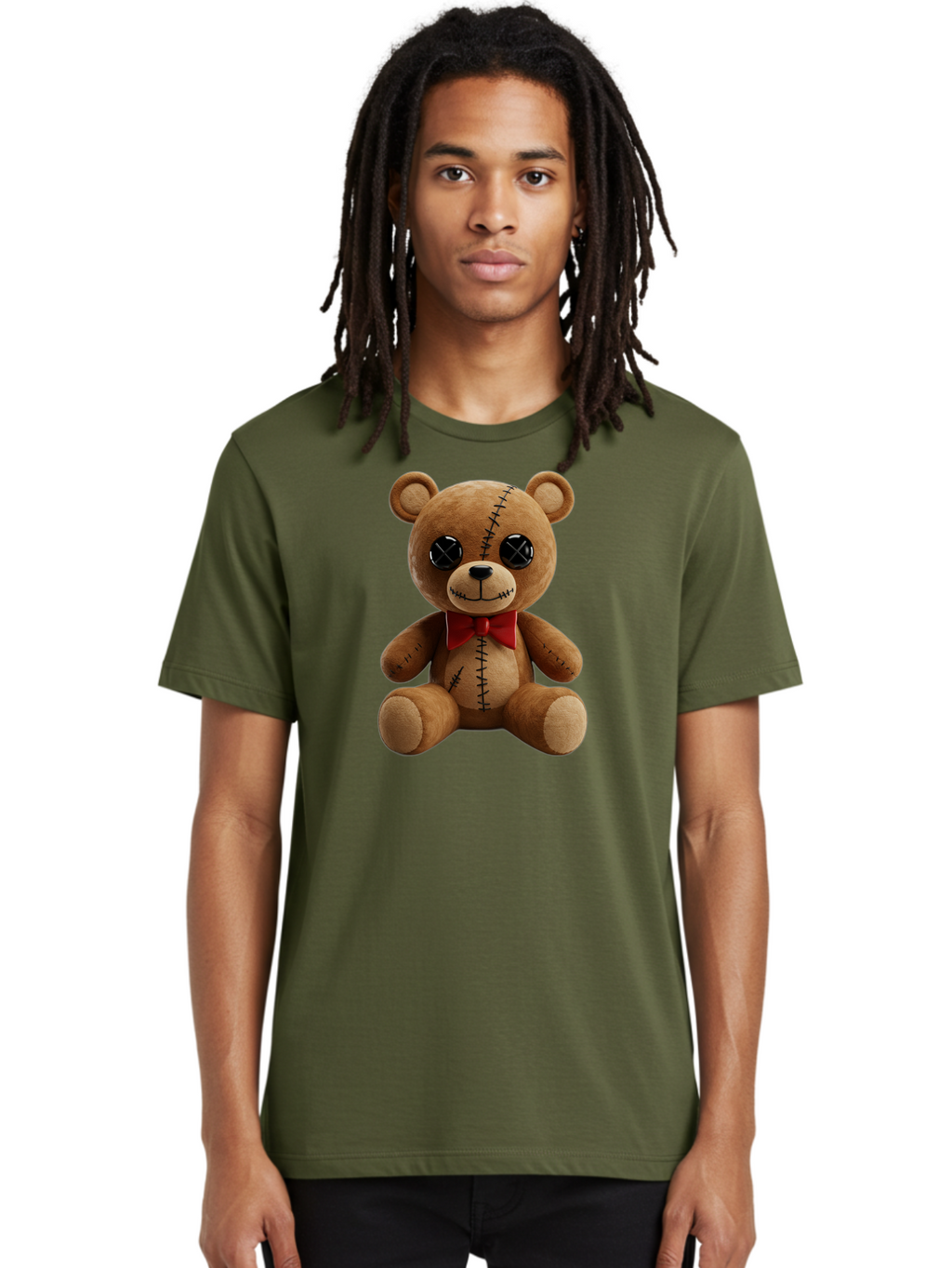Stuffed-Teddy-Bear Men'S Graphic Tee, 100% Cotton, Comfortable Casual Summer Wear, Machine Washable, Vintage Camera, Old Camera, Antique Camera, Black Camera, Classic Photography, Photography Equipment, Nostalgic Device, Film Camera, Bag036