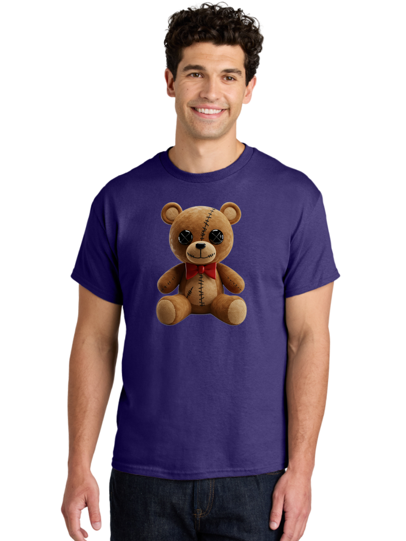 Stuffed-Teddy-Bear Men'S Graphic Tee, 100% Cotton, Comfortable Casual Summer Wear, Machine Washable, Vintage Camera, Old Camera, Antique Camera, Black Camera, Classic Photography, Photography Equipment, Nostalgic Device, Film Camera, Bag036