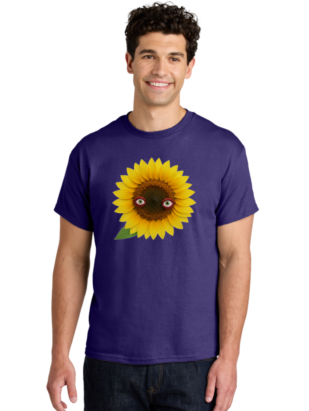 Sunflower-With-Eyes-3 Men'S Graphic Tee, 100% Cotton, Comfortable Casual Summer Wear, Machine Washable, Vintage Camera, Old Camera, Antique Camera, Black Camera, Classic Photography, Photography Equipment, Nostalgic Device, Film Camera, Bag043