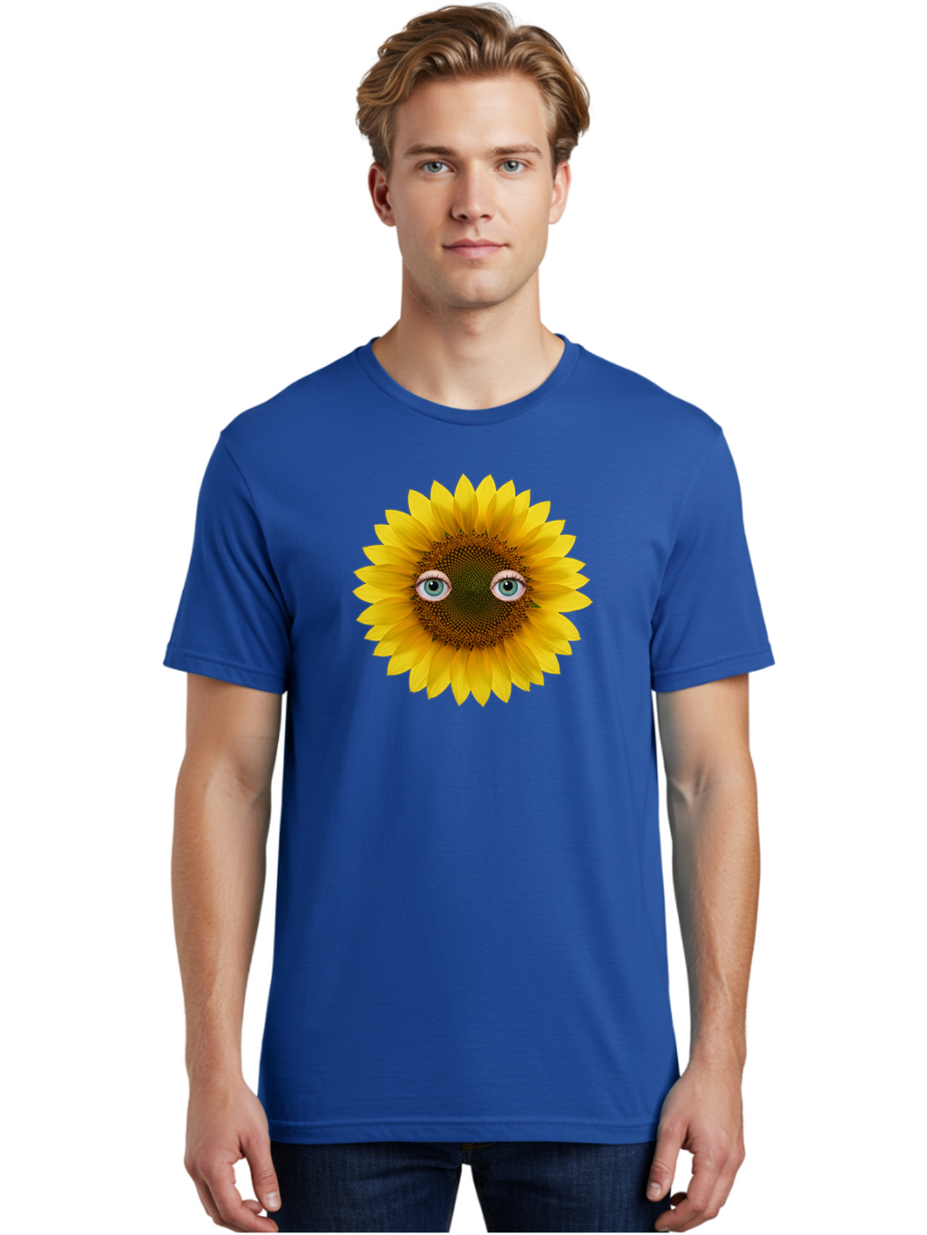 Sunflower-With-Eyes-4 Men'S Graphic Tee, 100% Cotton, Comfortable Casual Summer Wear, Machine Washable, Vintage Camera, Old Camera, Antique Camera, Black Camera, Classic Photography, Photography Equipment, Nostalgic Device, Film Camera, Bag044