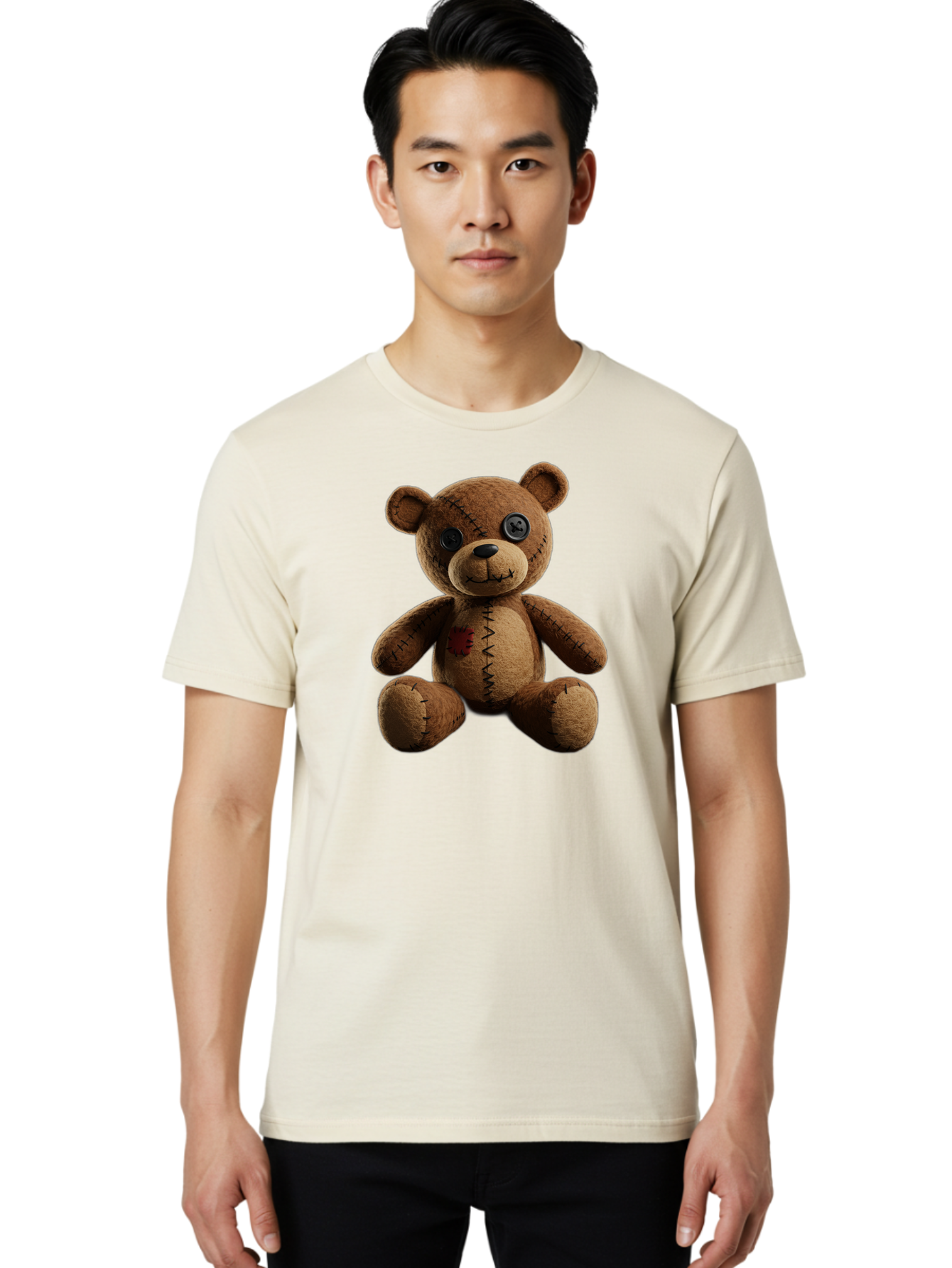 Teddy-Bear-Voodoo-Doll Men'S Graphic Tee, 100% Cotton, Comfortable Casual Summer Wear, Machine Washable, Vintage Camera, Old Camera, Antique Camera, Black Camera, Classic Photography, Photography Equipment, Nostalgic Device, Film Camera, Bag054