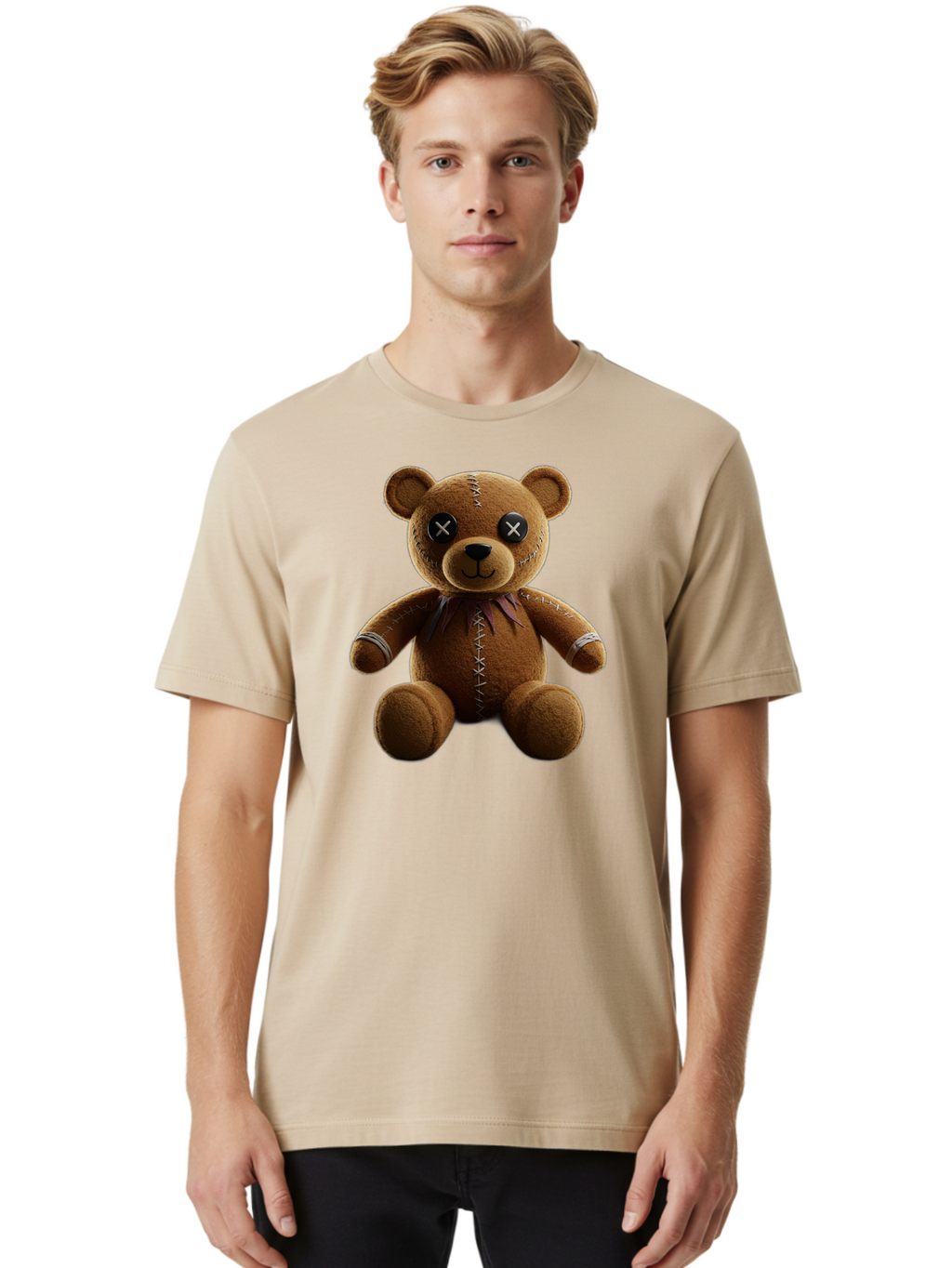 Teddy-Bear-With-Crossed-Eyes Men'S Graphic Tee, 100% Cotton, Comfortable Casual Summer Wear, Machine Washable, Vintage Camera, Old Camera, Antique Camera, Black Camera, Classic Photography, Photography Equipment, Nostalgic Device, Film Camera, Bag055