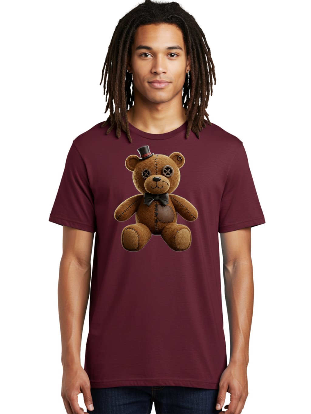 Teddy-Bear-With-Top-Hat Men'S Graphic Tee, 100% Cotton, Comfortable Casual Summer Wear, Machine Washable, Vintage Camera, Old Camera, Antique Camera, Black Camera, Classic Photography, Photography Equipment, Nostalgic Device, Film Camera, Bag056