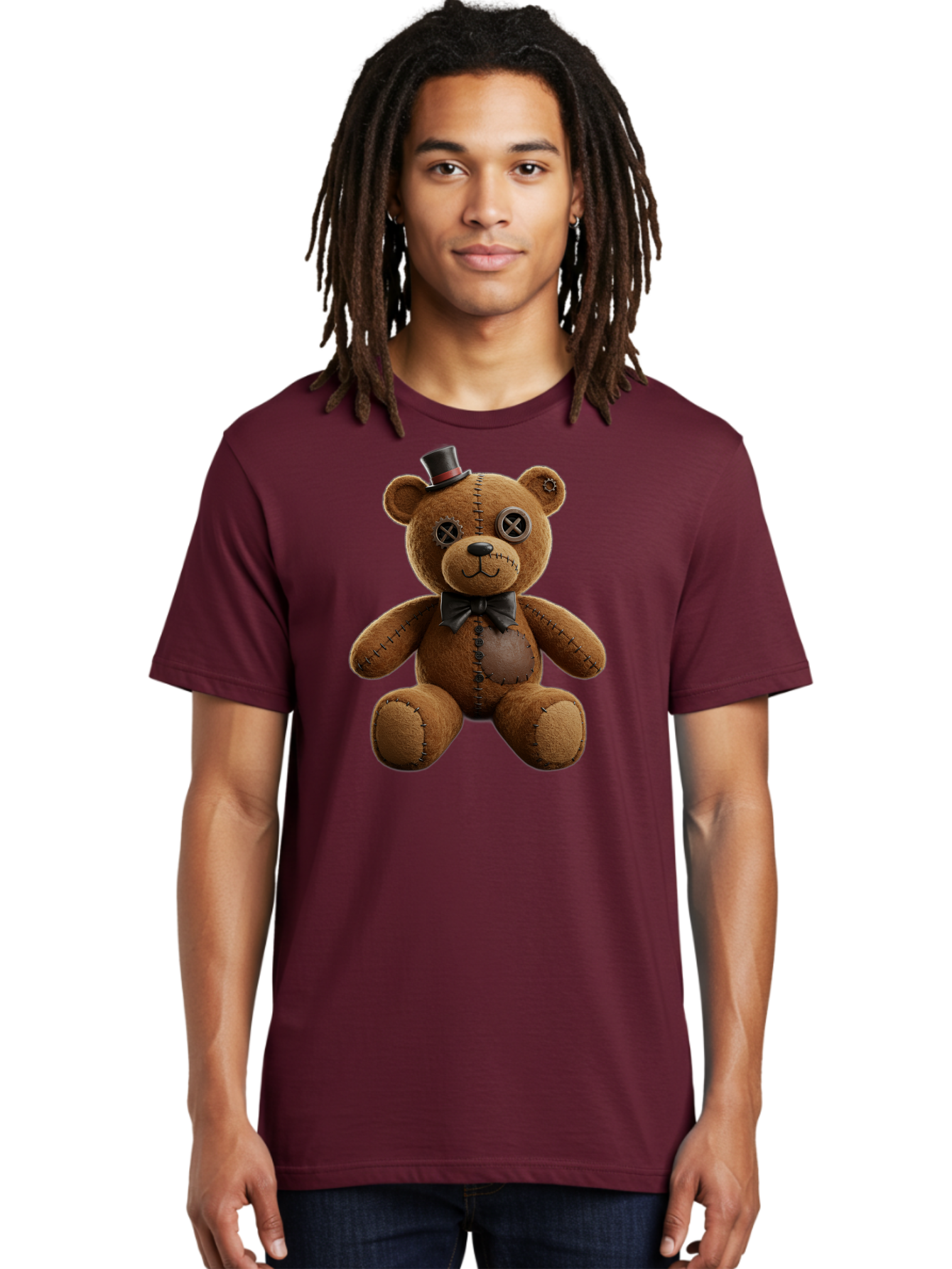 Teddy-Bear-With-Top-Hat Men'S Graphic Tee, 100% Cotton, Comfortable Casual Summer Wear, Machine Washable, Vintage Camera, Old Camera, Antique Camera, Black Camera, Classic Photography, Photography Equipment, Nostalgic Device, Film Camera, Bag056