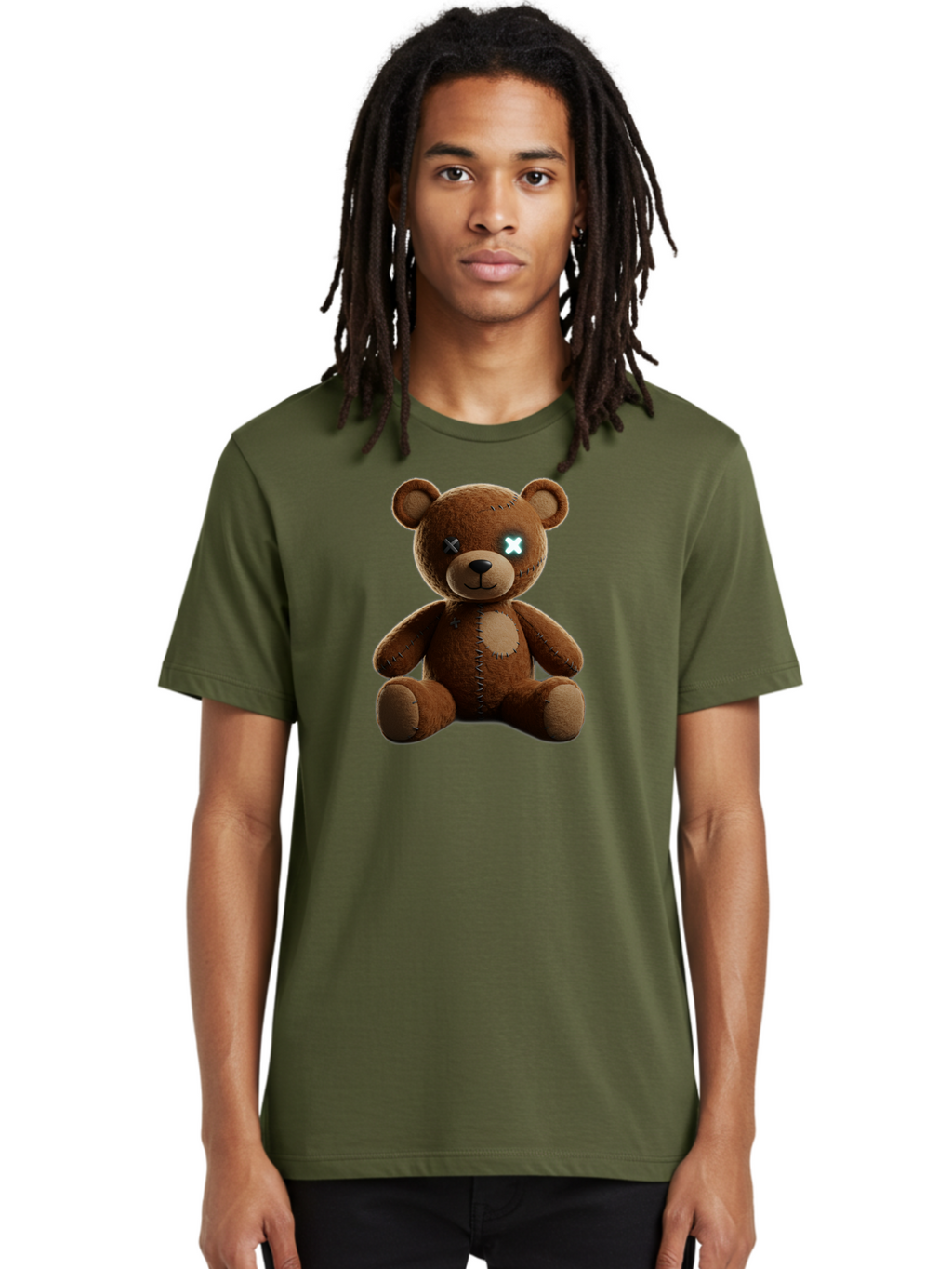 Teddy-Bear-With-X-Eyes Men'S Graphic Tee, 100% Cotton, Comfortable Casual Summer Wear, Machine Washable, Vintage Camera, Old Camera, Antique Camera, Black Camera, Classic Photography, Photography Equipment, Nostalgic Device, Film Camera, Bag057