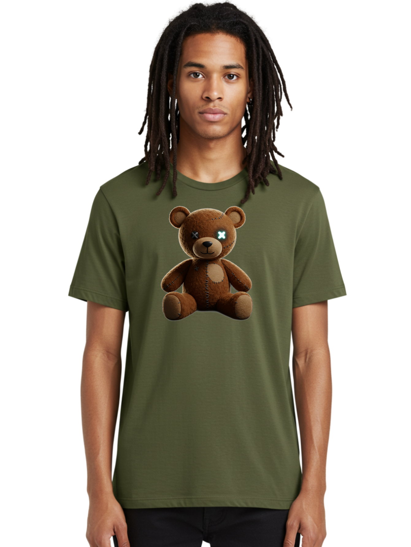 Teddy-Bear-With-X-Eyes Men'S Graphic Tee, 100% Cotton, Comfortable Casual Summer Wear, Machine Washable, Vintage Camera, Old Camera, Antique Camera, Black Camera, Classic Photography, Photography Equipment, Nostalgic Device, Film Camera, Bag057