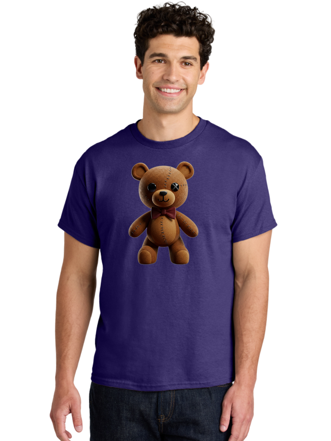 Teddy-Bear-With-X-Stitched-Eye Men'S Graphic Tee, 100% Cotton, Comfortable Casual Summer Wear, Machine Washable, Vintage Camera, Old Camera, Antique Camera, Black Camera, Classic Photography, Photography Equipment, Nostalgic Device, Bag059