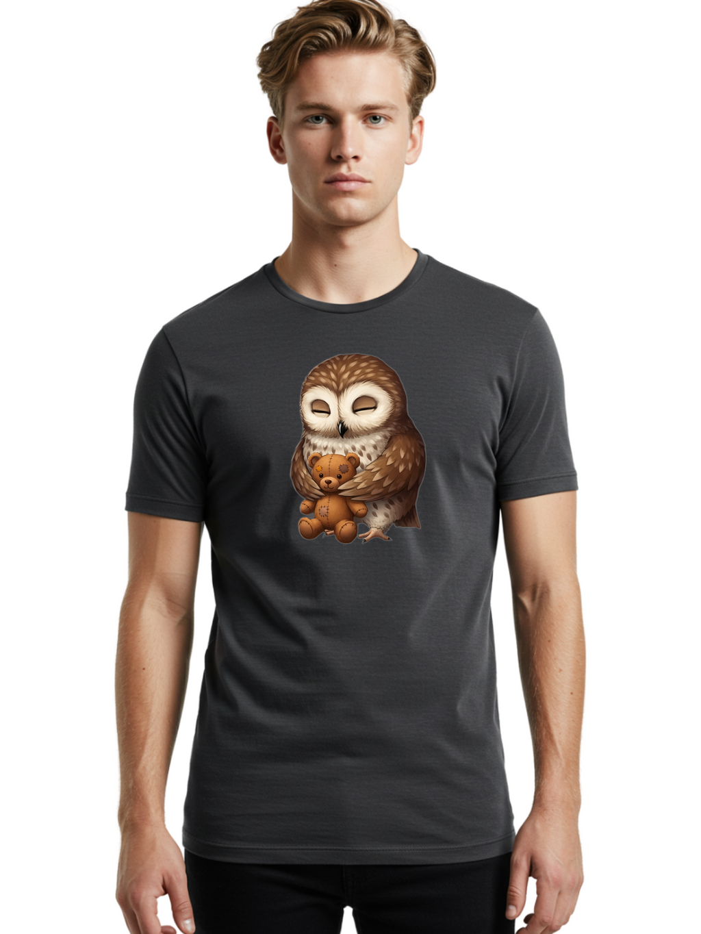 Teddy-Owl-1 Men'S Graphic Tee, 100% Cotton, Comfortable Casual Summer Wear, Machine Washable, Vintage Camera, Old Camera, Antique Camera, Black Camera, Classic Photography, Photography Equipment, Nostalgic Device, Film Camera, Camera Art Bag061