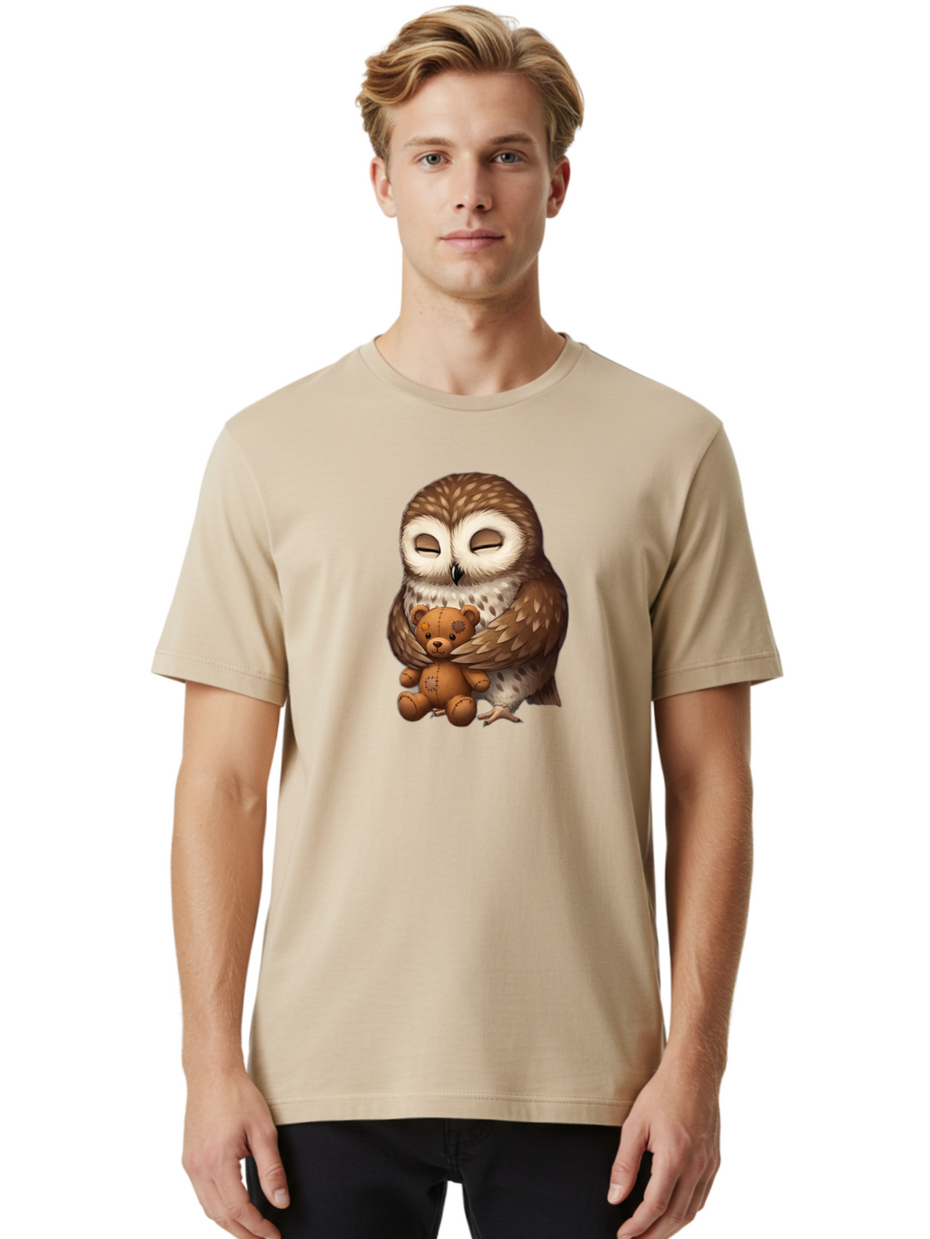 Teddy-Owl-1 Men'S Graphic Tee, 100% Cotton, Comfortable Casual Summer Wear, Machine Washable, Vintage Camera, Old Camera, Antique Camera, Black Camera, Classic Photography, Photography Equipment, Nostalgic Device, Film Camera, Camera Art Bag061