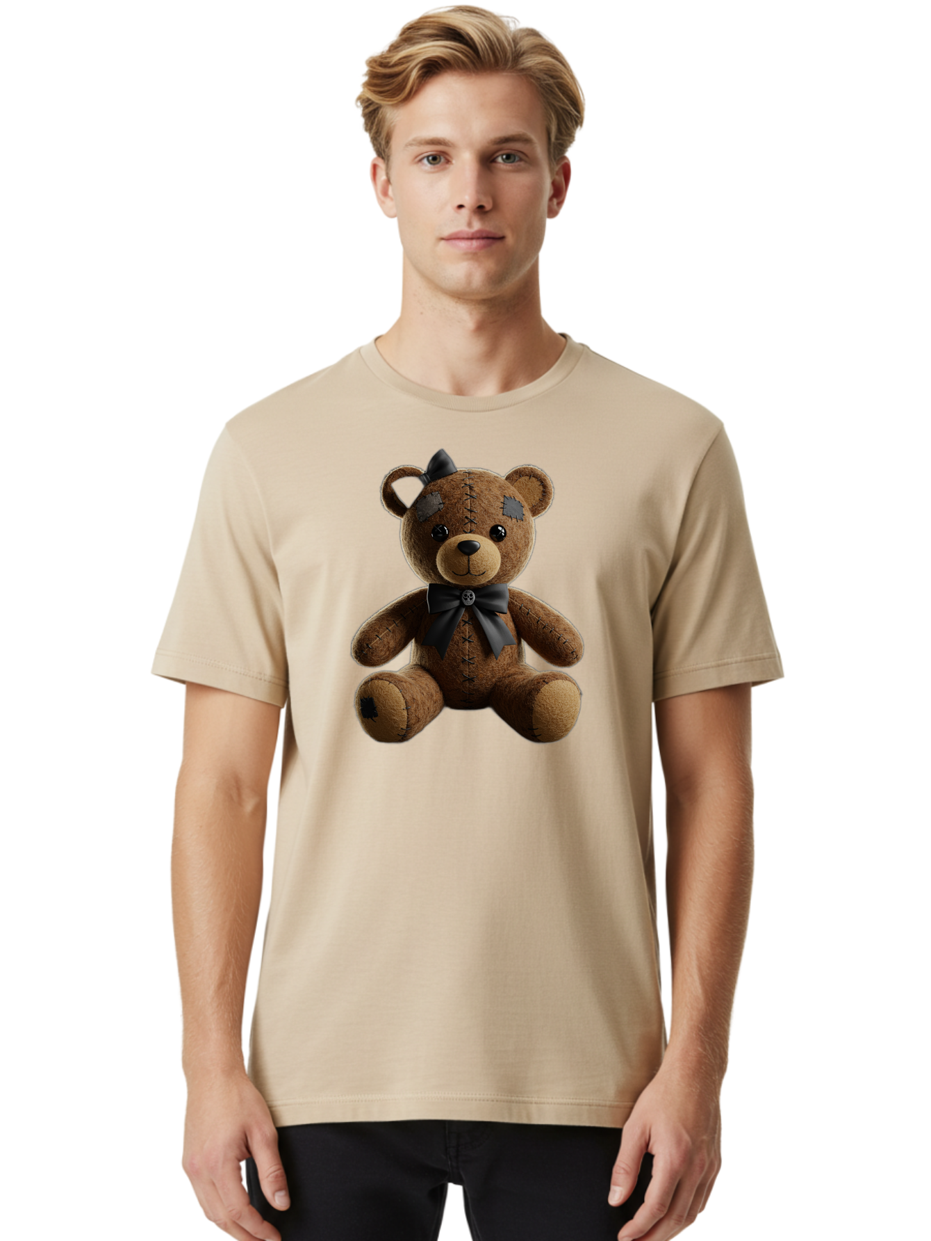 Torn-Teddy Men'S Graphic Tee, 100% Cotton, Comfortable Casual Summer Wear, Machine Washable, Vintage Camera, Old Camera, Antique Camera, Black Camera, Classic Photography, Photography Equipment, Nostalgic Device, Film Camera, Camera Art Bag067