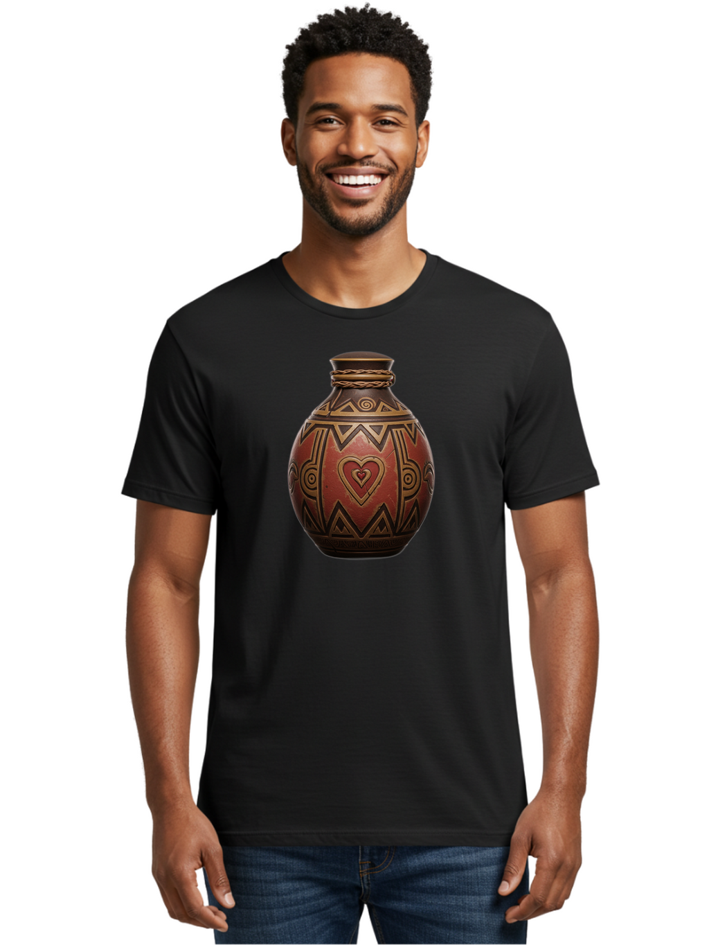 Tribal-Pottery-Vase Men'S Graphic Tee, 100% Cotton, Comfortable Casual Summer Wear, Machine Washable, Vintage Camera, Old Camera, Antique Camera, Black Camera, Classic Photography, Photography Equipment, Nostalgic Device, Film Camera, Bag068