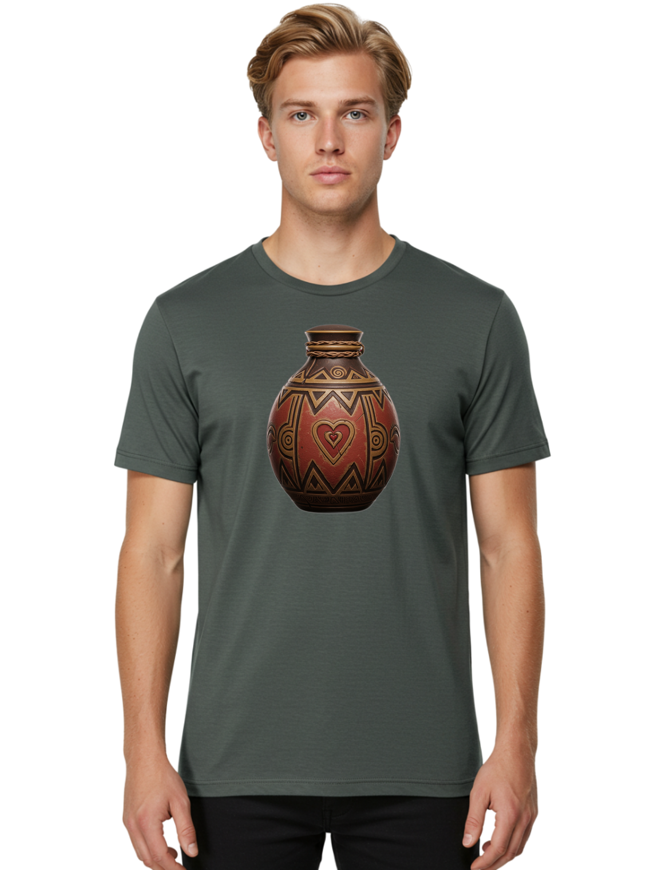 Tribal-Pottery-Vase Men'S Graphic Tee, 100% Cotton, Comfortable Casual Summer Wear, Machine Washable, Vintage Camera, Old Camera, Antique Camera, Black Camera, Classic Photography, Photography Equipment, Nostalgic Device, Film Camera, Bag068