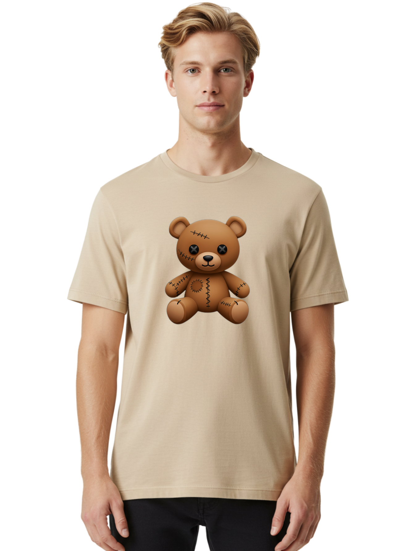 Voodoo-Teddy-Bear-1 Men'S Graphic Tee, 100% Cotton, Comfortable Casual Summer Wear, Machine Washable, Vintage Camera, Old Camera, Antique Camera, Black Camera, Classic Photography, Photography Equipment, Nostalgic Device, Film Camera, Bag073