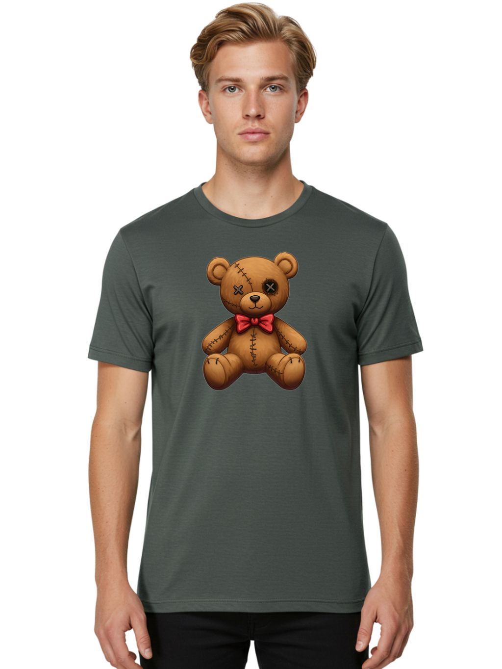 Voodoo-Teddy-Bear-10 Men'S Graphic Tee, 100% Cotton, Comfortable Casual Summer Wear, Machine Washable, Vintage Camera, Old Camera, Antique Camera, Black Camera, Classic Photography, Photography Equipment, Nostalgic Device, Film Camera, Bag074