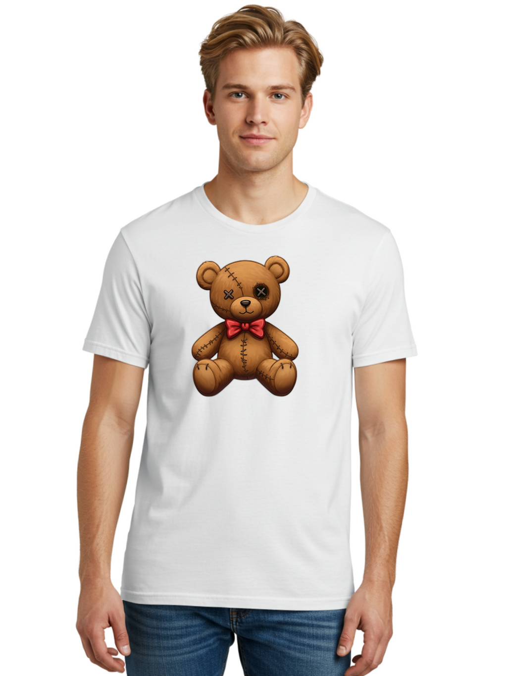 Voodoo-Teddy-Bear-10 Men'S Graphic Tee, 100% Cotton, Comfortable Casual Summer Wear, Machine Washable, Vintage Camera, Old Camera, Antique Camera, Black Camera, Classic Photography, Photography Equipment, Nostalgic Device, Film Camera, Bag074