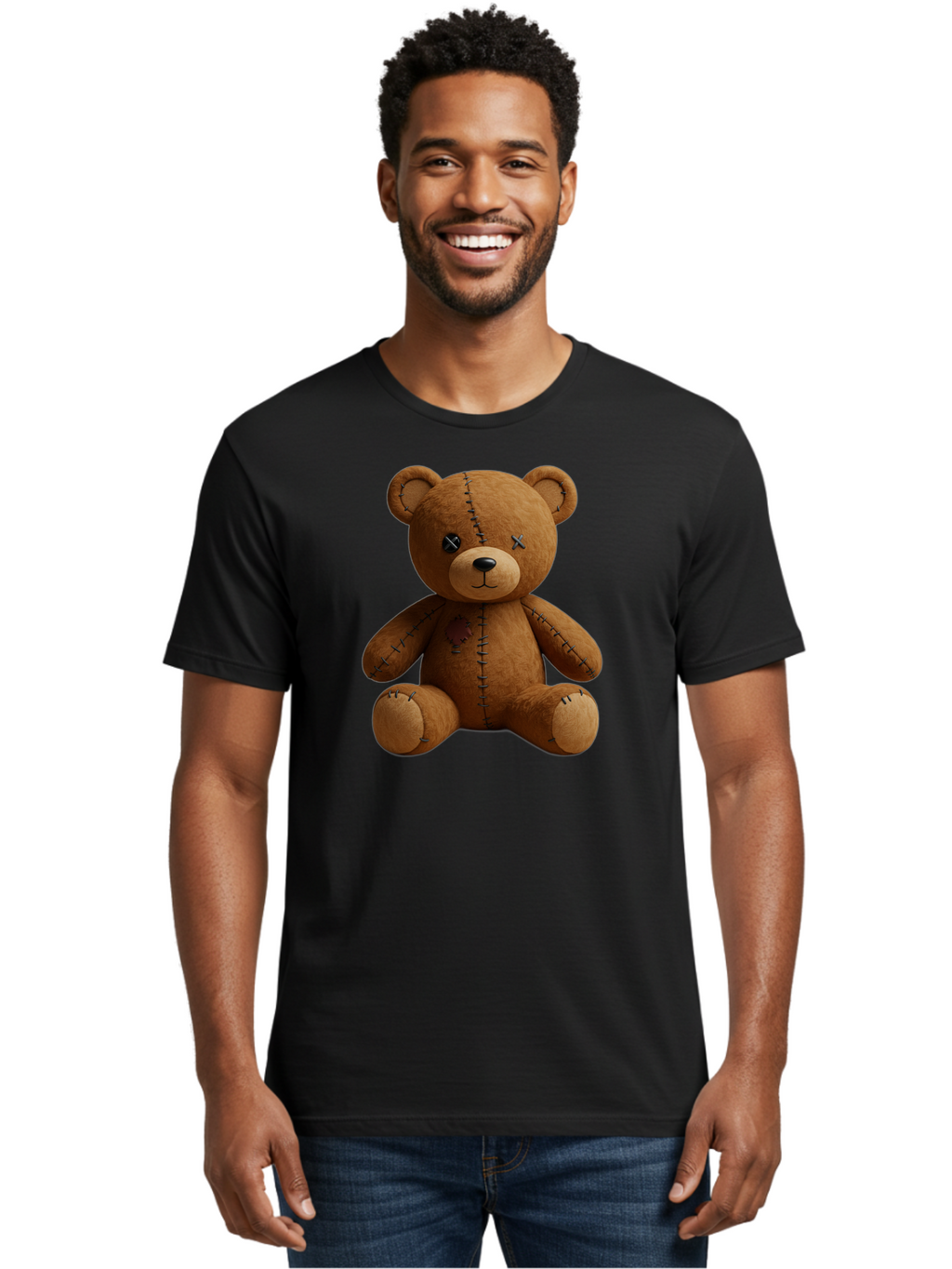 Voodoo-Teddy-Bear-11 Men'S Graphic Tee, 100% Cotton, Comfortable Casual Summer Wear, Machine Washable, Vintage Camera, Old Camera, Antique Camera, Black Camera, Classic Photography, Photography Equipment, Nostalgic Device, Film Camera, Bag075