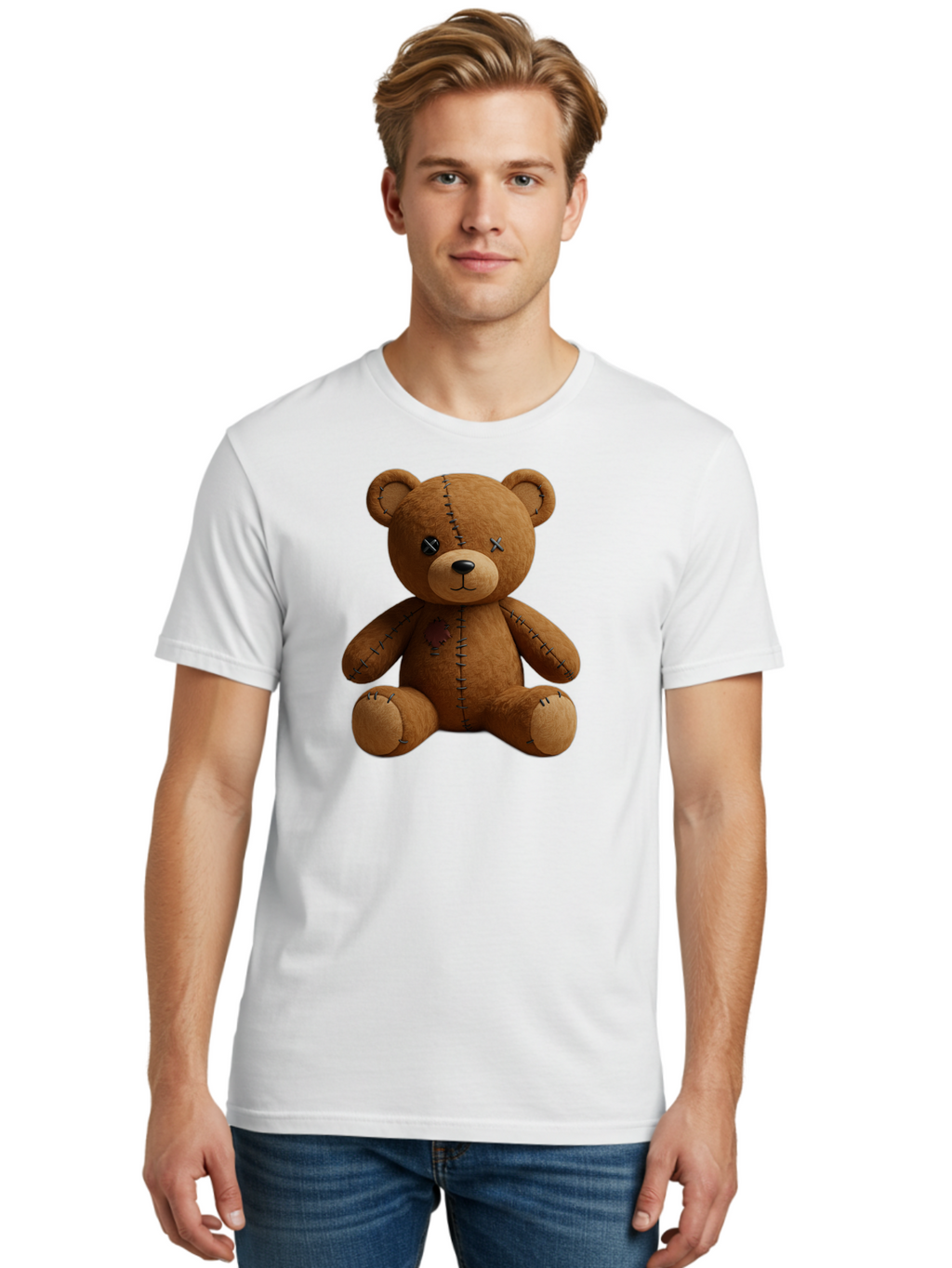 Voodoo-Teddy-Bear-11 Men'S Graphic Tee, 100% Cotton, Comfortable Casual Summer Wear, Machine Washable, Vintage Camera, Old Camera, Antique Camera, Black Camera, Classic Photography, Photography Equipment, Nostalgic Device, Film Camera, Bag075