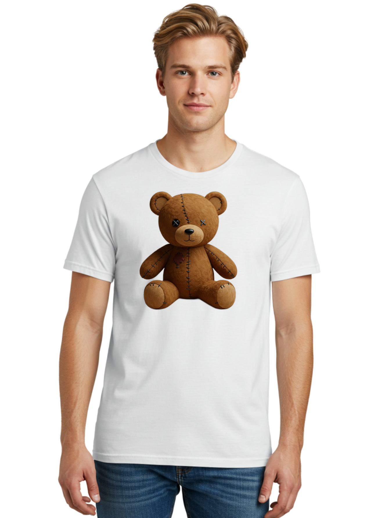 Voodoo-Teddy-Bear-11 Men'S Graphic Tee, 100% Cotton, Comfortable Casual Summer Wear, Machine Washable, Vintage Camera, Old Camera, Antique Camera, Black Camera, Classic Photography, Photography Equipment, Nostalgic Device, Film Camera, Bag075