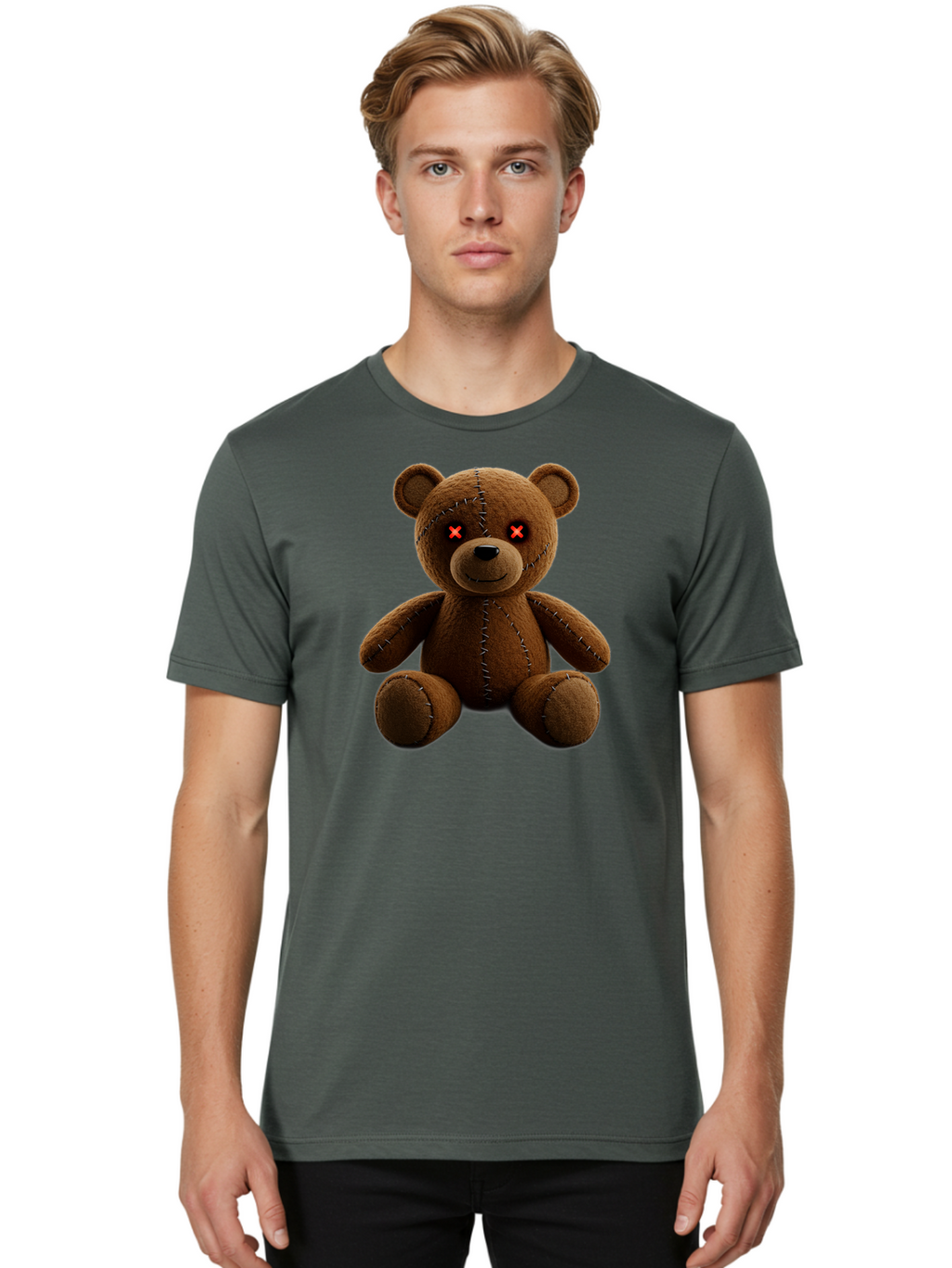 Voodoo-Teddy-Bear-12 Men'S Graphic Tee, 100% Cotton, Comfortable Casual Summer Wear, Machine Washable, Vintage Camera, Old Camera, Antique Camera, Black Camera, Classic Photography, Photography Equipment, Nostalgic Device, Film Camera, Bag076