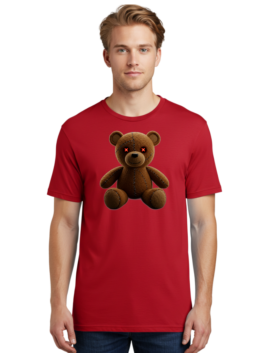 Voodoo-Teddy-Bear-12 Men'S Graphic Tee, 100% Cotton, Comfortable Casual Summer Wear, Machine Washable, Vintage Camera, Old Camera, Antique Camera, Black Camera, Classic Photography, Photography Equipment, Nostalgic Device, Film Camera, Bag076