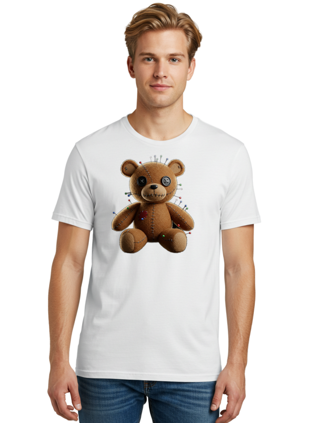 Voodoo-Teddy-Bear-13 Men'S Graphic Tee, 100% Cotton, Comfortable Casual Summer Wear, Machine Washable, Vintage Camera, Old Camera, Antique Camera, Black Camera, Classic Photography, Photography Equipment, Nostalgic Device, Film Camera, Bag077