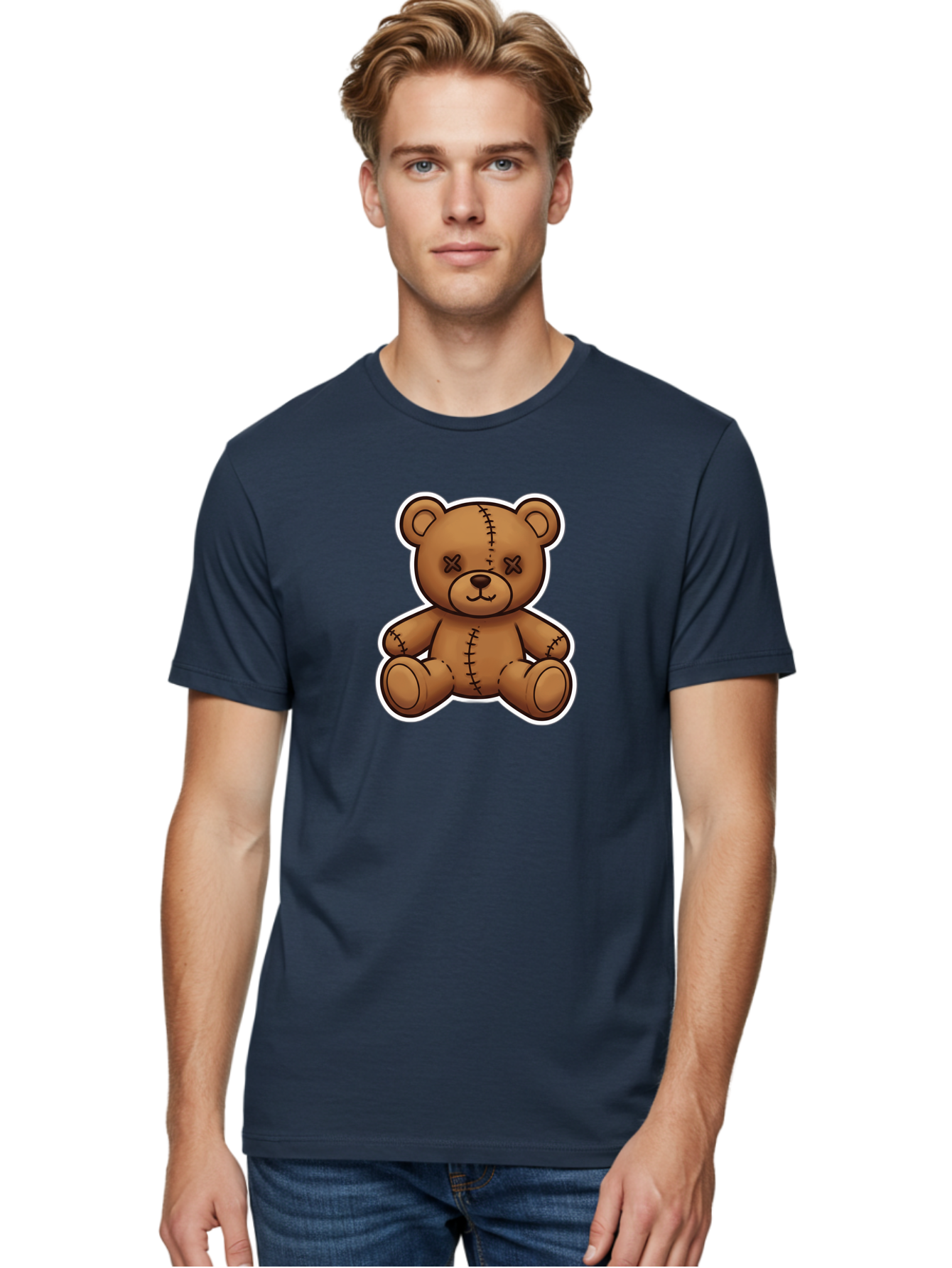 Voodoo-Teddy-Bear-2 Men'S Graphic Tee, 100% Cotton, Comfortable Casual Summer Wear, Machine Washable, Vintage Camera, Old Camera, Antique Camera, Black Camera, Classic Photography, Photography Equipment, Nostalgic Device, Film Camera, Bag080