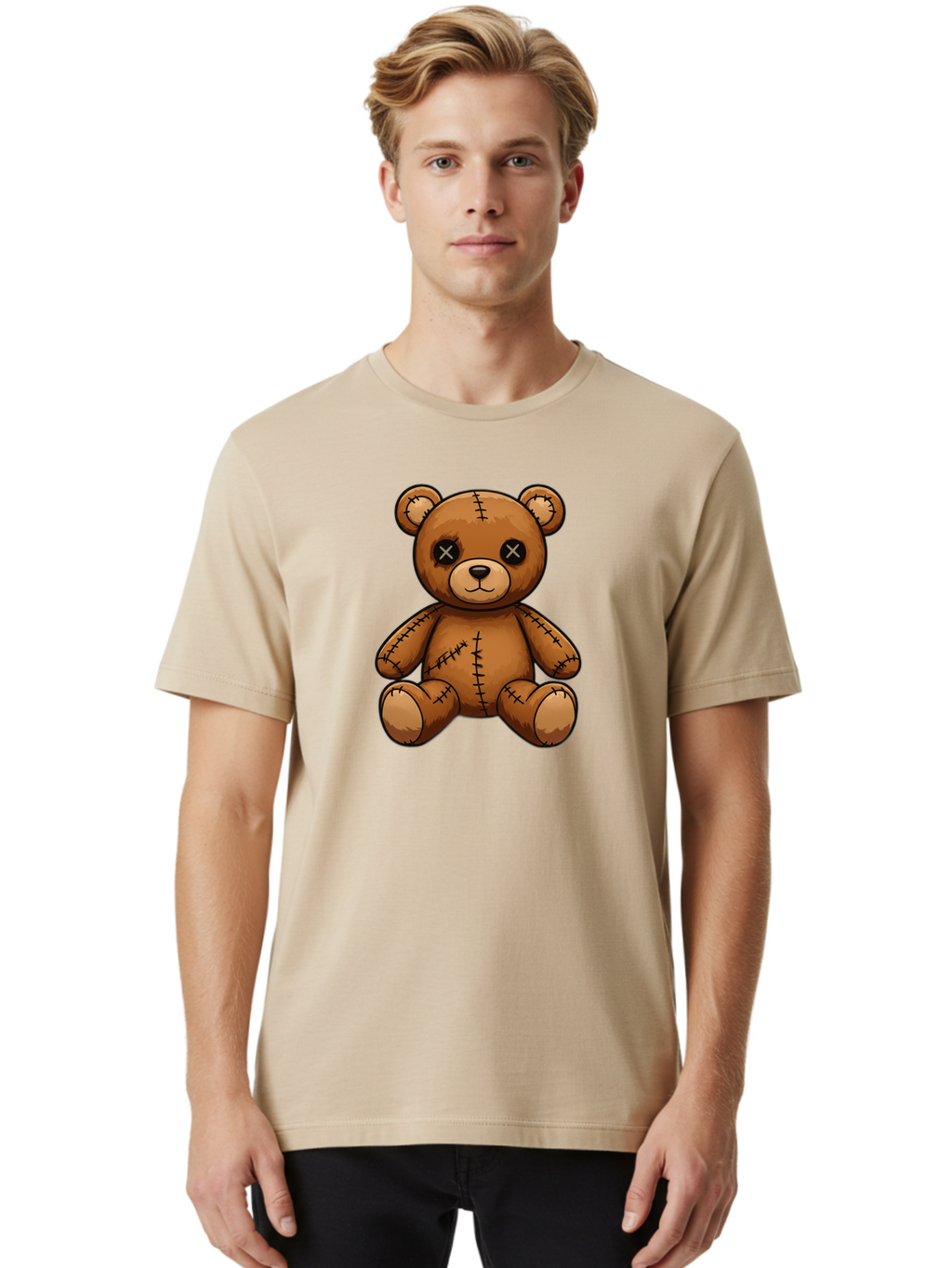 Voodoo-Teddy-Bear-3 Men'S Graphic Tee, 100% Cotton, Comfortable Casual Summer Wear, Machine Washable, Vintage Camera, Old Camera, Antique Camera, Black Camera, Classic Photography, Photography Equipment, Nostalgic Device, Film Camera, Bag081