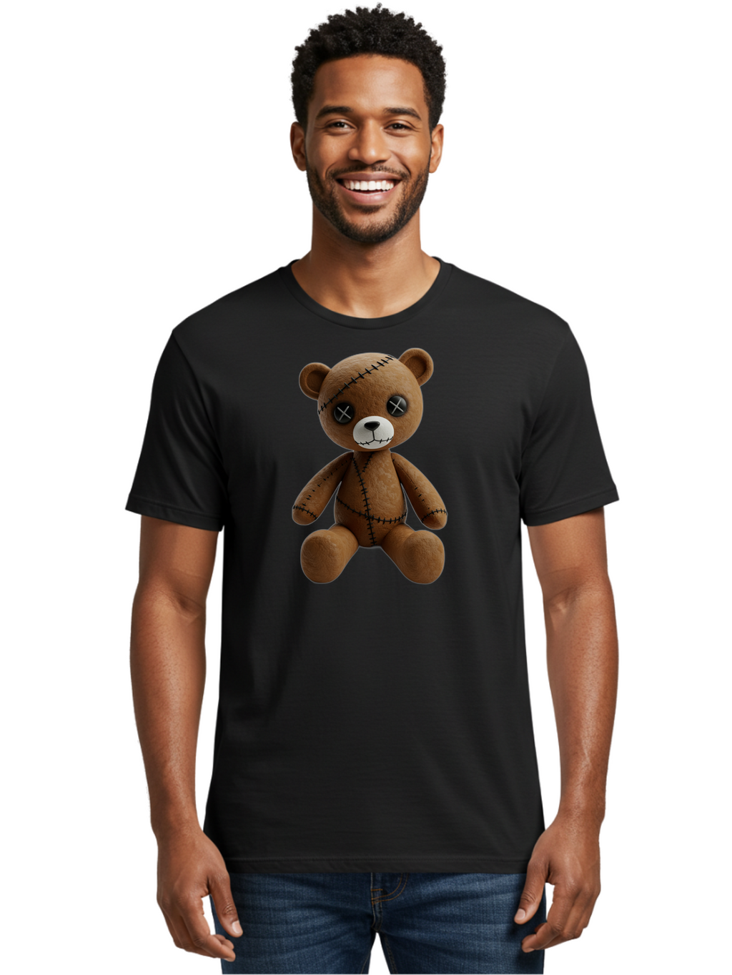 Voodoo-Teddy-Bear-5 Men'S Graphic Tee, 100% Cotton, Comfortable Casual Summer Wear, Machine Washable, Vintage Camera, Old Camera, Antique Camera, Black Camera, Classic Photography, Photography Equipment, Nostalgic Device, Film Camera, Bag083