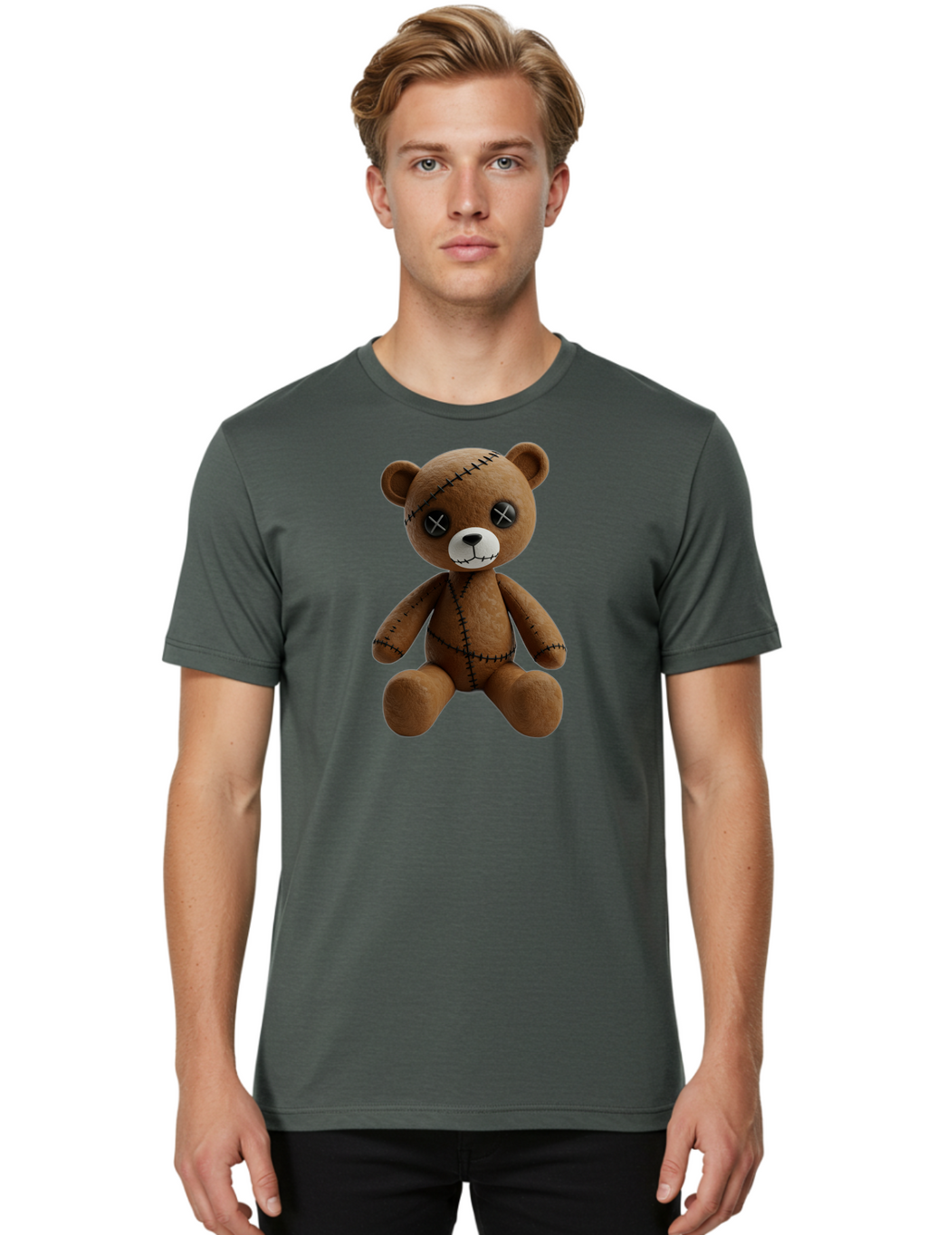 Voodoo-Teddy-Bear-5 Men'S Graphic Tee, 100% Cotton, Comfortable Casual Summer Wear, Machine Washable, Vintage Camera, Old Camera, Antique Camera, Black Camera, Classic Photography, Photography Equipment, Nostalgic Device, Film Camera, Bag083