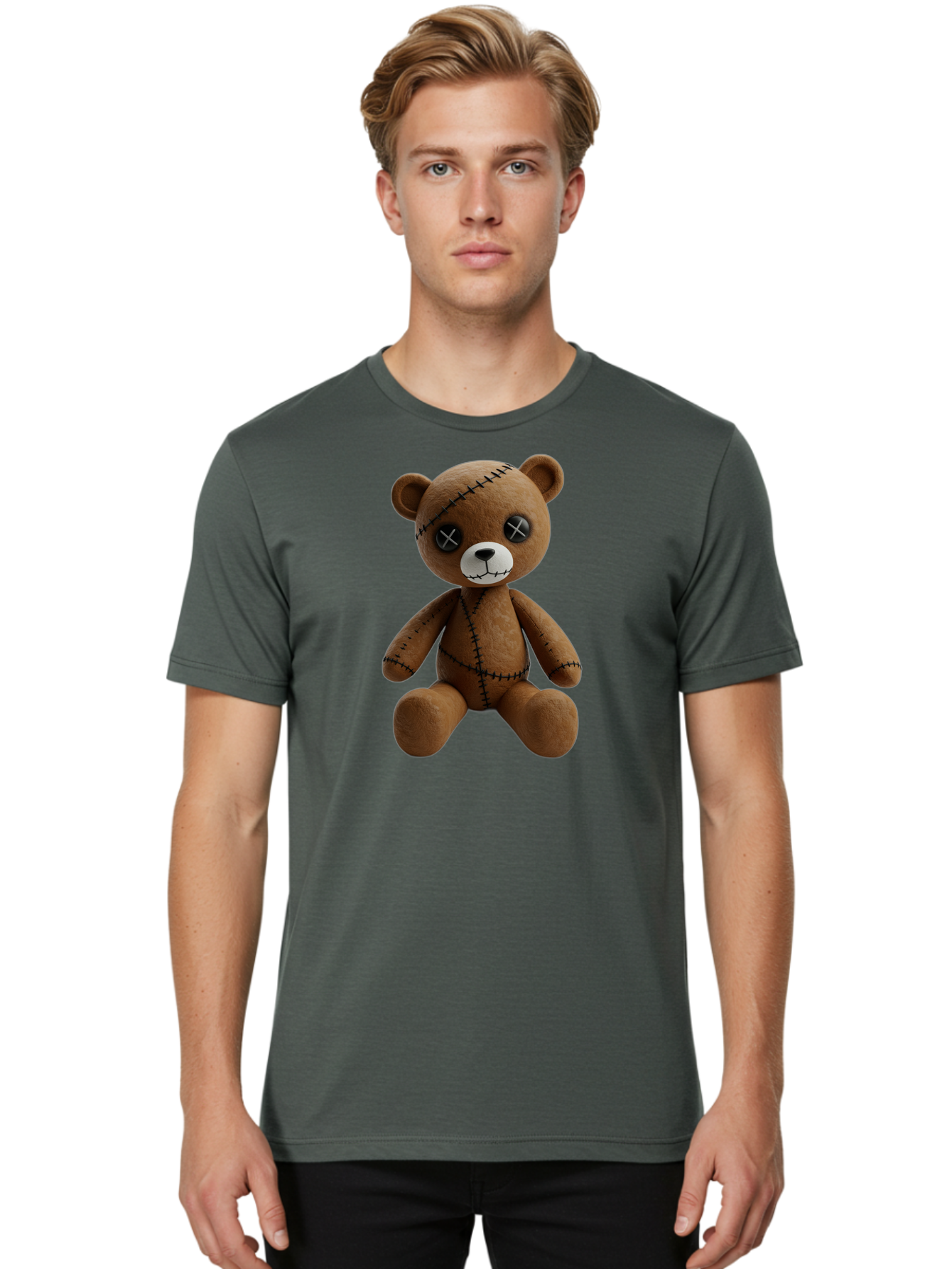 Voodoo-Teddy-Bear-5 Men'S Graphic Tee, 100% Cotton, Comfortable Casual Summer Wear, Machine Washable, Vintage Camera, Old Camera, Antique Camera, Black Camera, Classic Photography, Photography Equipment, Nostalgic Device, Film Camera, Bag083