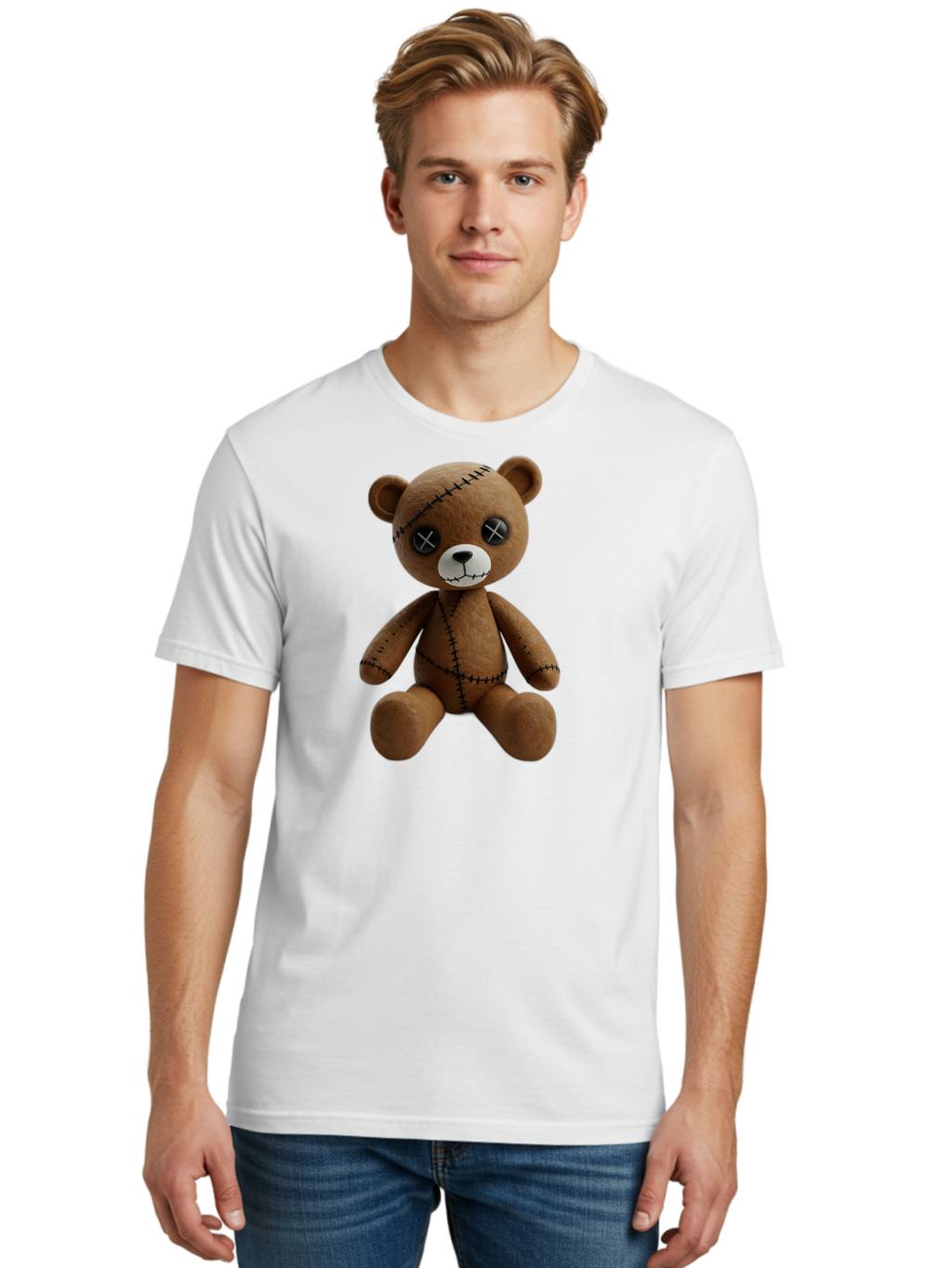 Voodoo-Teddy-Bear-5 Men'S Graphic Tee, 100% Cotton, Comfortable Casual Summer Wear, Machine Washable, Vintage Camera, Old Camera, Antique Camera, Black Camera, Classic Photography, Photography Equipment, Nostalgic Device, Film Camera, Bag083