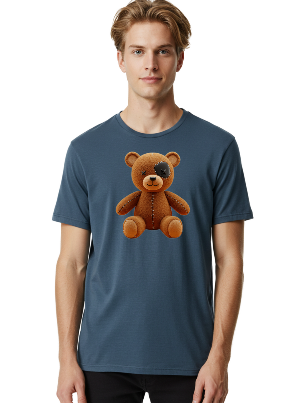 Voodoo-Teddy-Bear-7 Men'S Graphic Tee, 100% Cotton, Comfortable Casual Summer Wear, Machine Washable, Vintage Camera, Old Camera, Antique Camera, Black Camera, Classic Photography, Photography Equipment, Nostalgic Device, Film Camera, Bag085