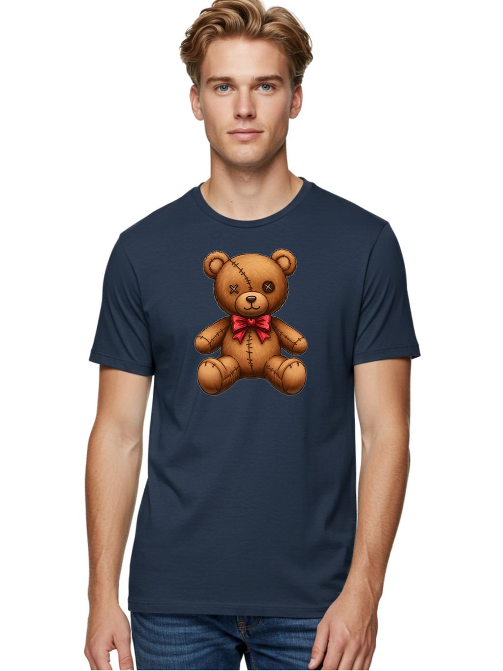 Voodoo-Teddy-Bear-8 Men'S Graphic Tee, 100% Cotton, Comfortable Casual Summer Wear, Machine Washable, Vintage Camera, Old Camera, Antique Camera, Black Camera, Classic Photography, Photography Equipment, Nostalgic Device, Film Camera, Bag086
