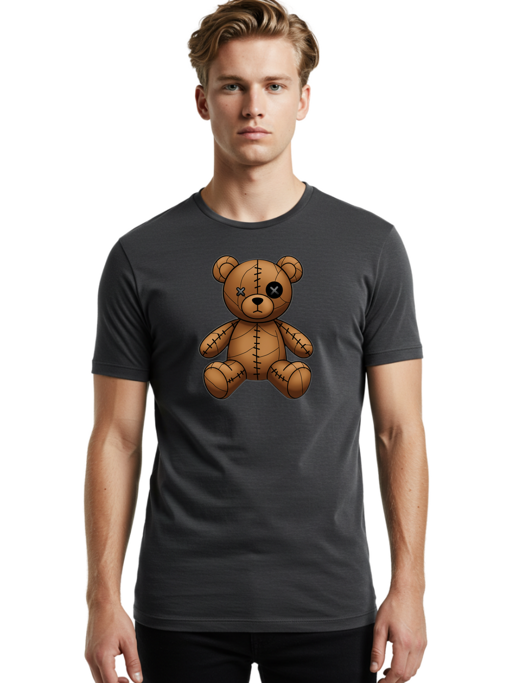 Voodoo-Teddy-Bear-9 Men'S Graphic Tee, 100% Cotton, Comfortable Casual Summer Wear, Machine Washable, Vintage Camera, Old Camera, Antique Camera, Black Camera, Classic Photography, Photography Equipment, Nostalgic Device, Film Camera, Bag087