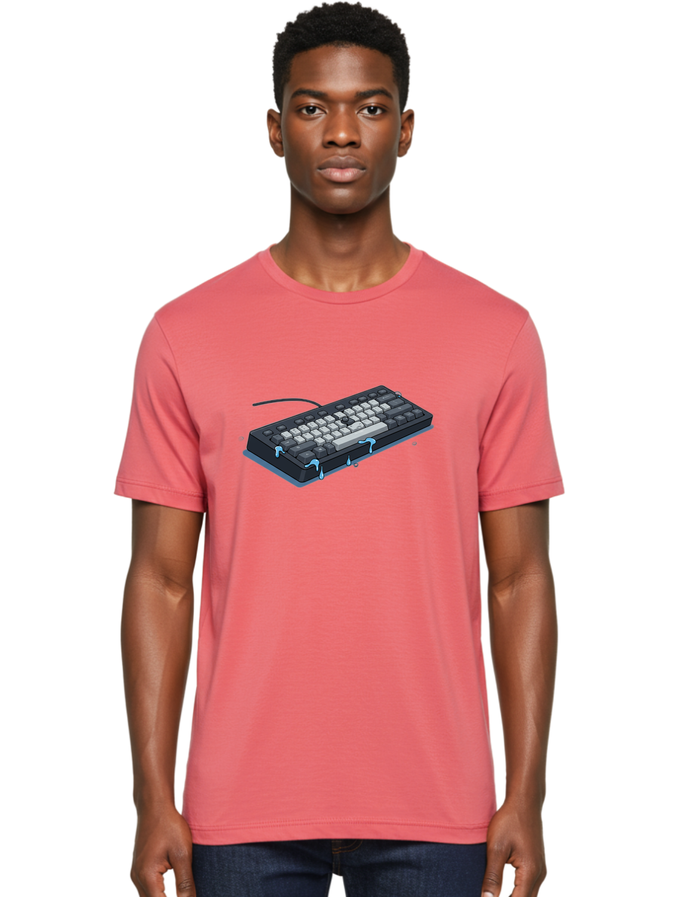 Water-Damaged-Keyboard Men'S Graphic Tee, 100% Cotton, Comfortable Casual Summer Wear, Machine Washable, Vintage Camera, Old Camera, Antique Camera, Black Camera, Classic Photography, Photography Equipment, Nostalgic Device, Film Camera, Bag095
