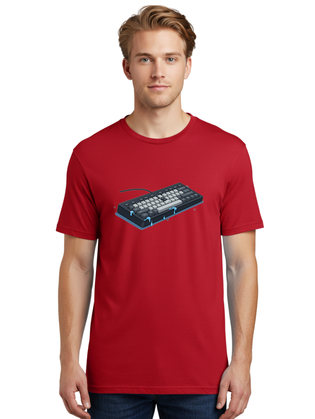 Water-Damaged-Keyboard Men'S Graphic Tee, 100% Cotton, Comfortable Casual Summer Wear, Machine Washable, Vintage Camera, Old Camera, Antique Camera, Black Camera, Classic Photography, Photography Equipment, Nostalgic Device, Film Camera, Bag095