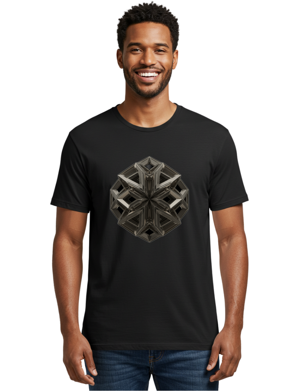 3D-Fractal-Star Men'S Graphic Tee, 100% Cotton, Comfortable Casual Summer Wear, Machine Washable, Vintage Camera, Old Camera, Antique Camera, Black Camera, Classic Photography, Photography Equipment, Nostalgic Device, Film Camera, Camera Art Bag105