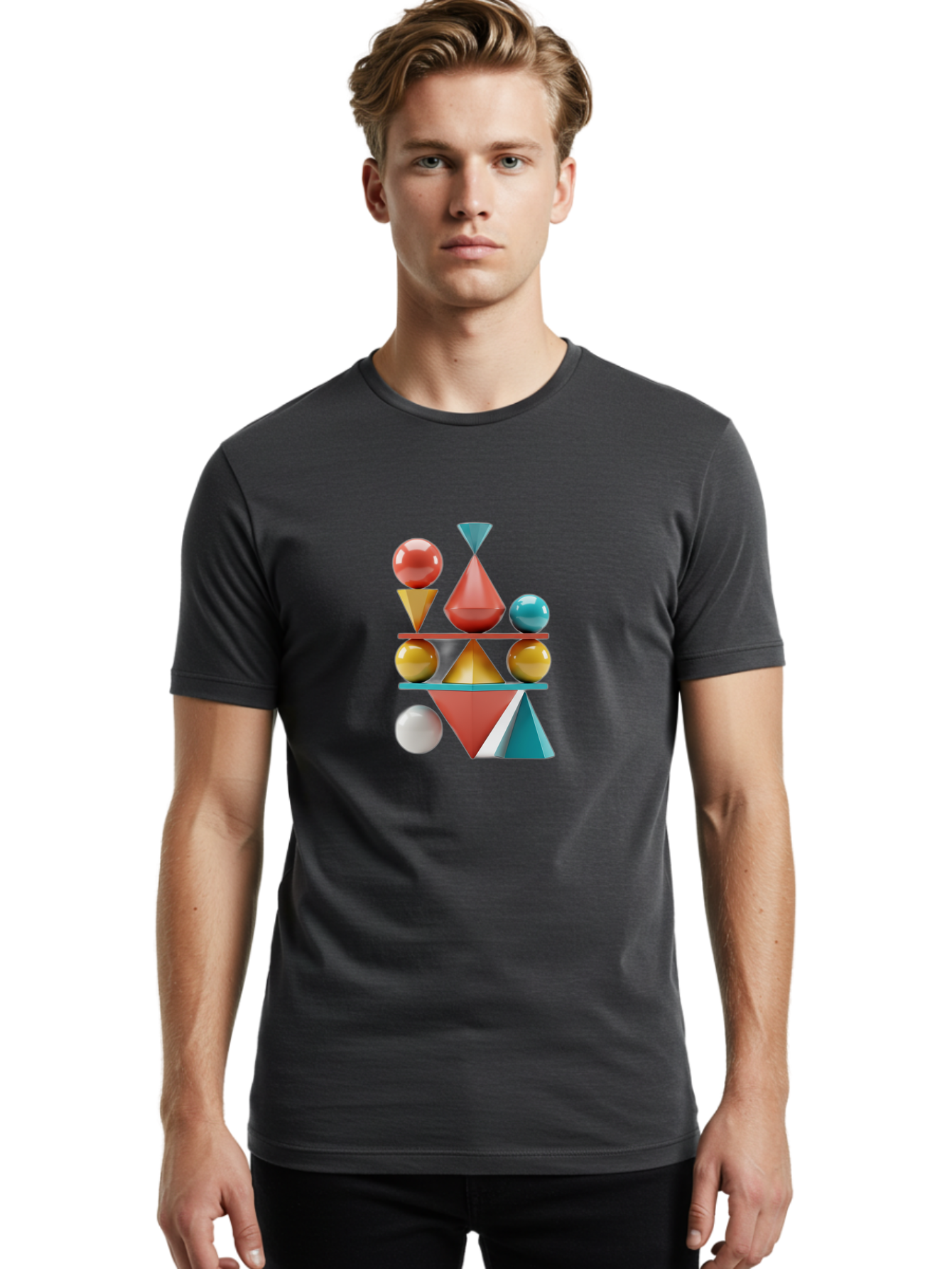 3D-Geometric-Shapes Men'S Graphic Tee, 100% Cotton, Comfortable Casual Summer Wear, Machine Washable, Vintage Camera, Old Camera, Antique Camera, Black Camera, Classic Photography, Photography Equipment, Nostalgic Device, Film Camera, Bag106