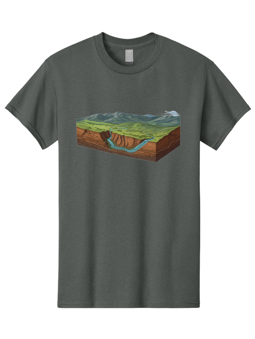 3D-Landscape-Cross-Section Men'S Graphic Tee, 100% Cotton, Comfortable Casual Summer Wear, Machine Washable, Vintage Camera, Old Camera, Antique Camera, Black Camera, Classic Photography, Photography Equipment, Nostalgic Device, Film Camera, Bag107