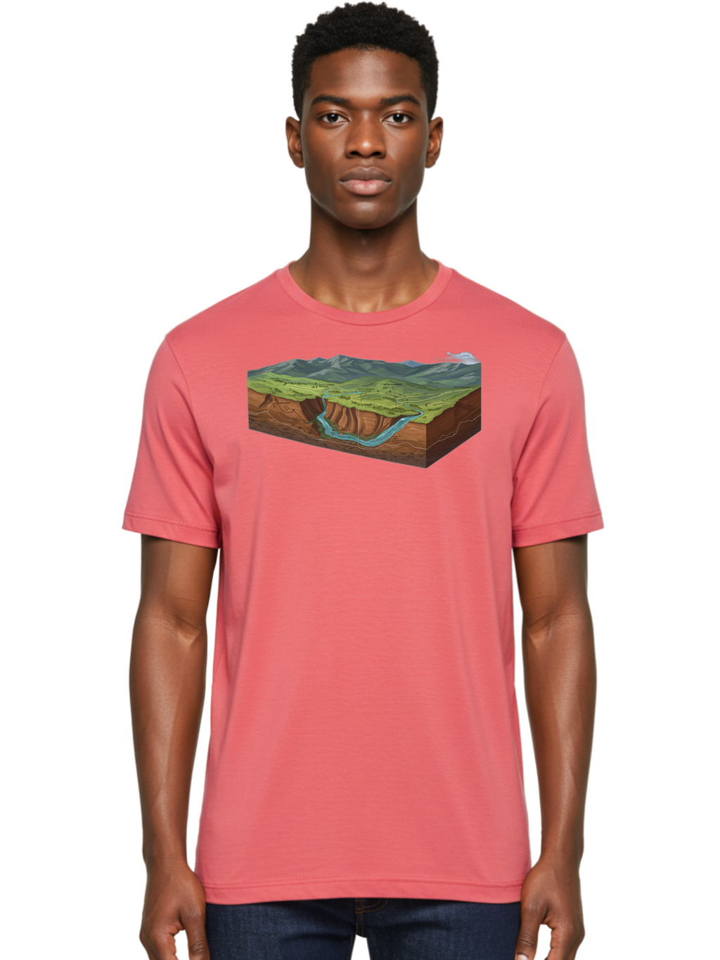 3D-Landscape-Cross-Section Men'S Graphic Tee, 100% Cotton, Comfortable Casual Summer Wear, Machine Washable, Vintage Camera, Old Camera, Antique Camera, Black Camera, Classic Photography, Photography Equipment, Nostalgic Device, Film Camera, Bag107