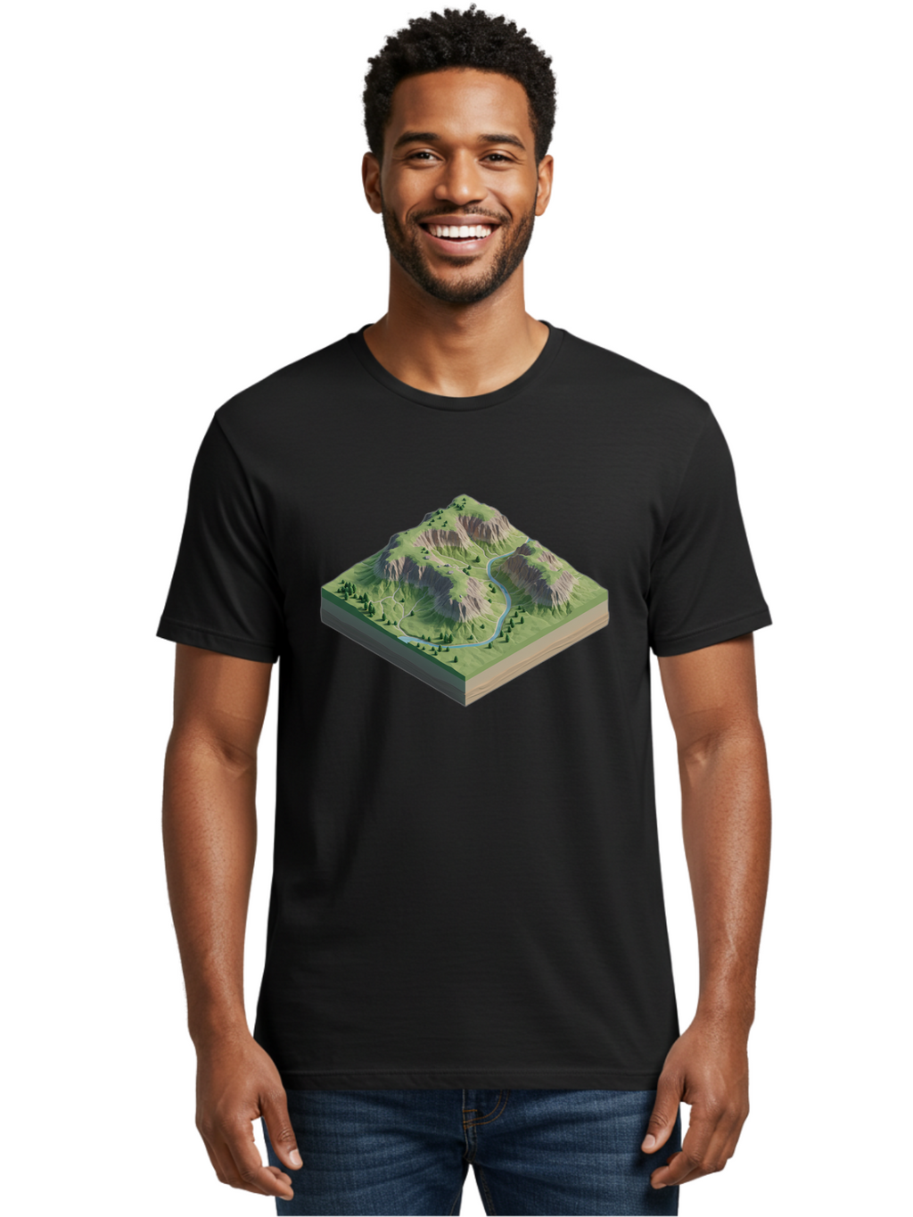 3D-Mountain-Landscape Men'S Graphic Tee, 100% Cotton, Comfortable Casual Summer Wear, Machine Washable, Vintage Camera, Old Camera, Antique Camera, Black Camera, Classic Photography, Photography Equipment, Nostalgic Device, Film Camera, Bag110