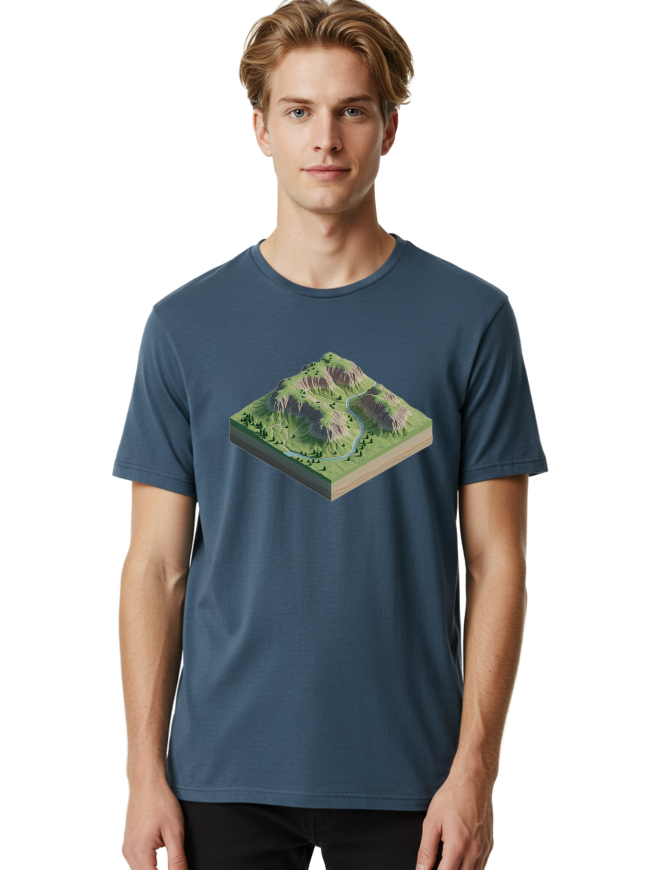 3D-Mountain-Landscape Men'S Graphic Tee, 100% Cotton, Comfortable Casual Summer Wear, Machine Washable, Vintage Camera, Old Camera, Antique Camera, Black Camera, Classic Photography, Photography Equipment, Nostalgic Device, Film Camera, Bag110