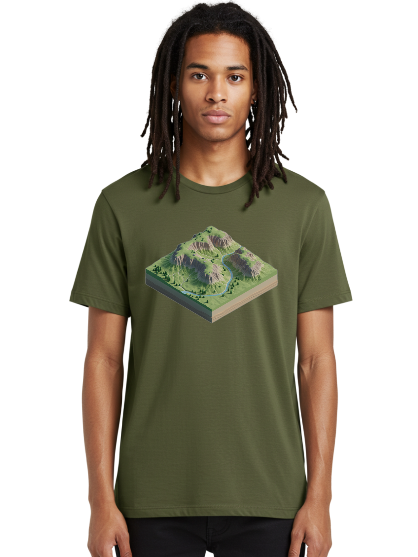 3D-Mountain-Landscape Men'S Graphic Tee, 100% Cotton, Comfortable Casual Summer Wear, Machine Washable, Vintage Camera, Old Camera, Antique Camera, Black Camera, Classic Photography, Photography Equipment, Nostalgic Device, Film Camera, Bag110