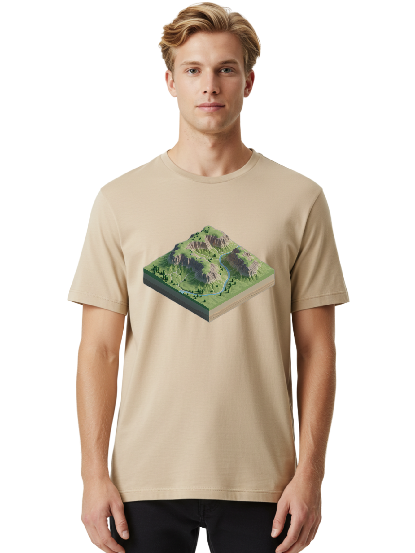 3D-Mountain-Landscape Men'S Graphic Tee, 100% Cotton, Comfortable Casual Summer Wear, Machine Washable, Vintage Camera, Old Camera, Antique Camera, Black Camera, Classic Photography, Photography Equipment, Nostalgic Device, Film Camera, Bag110