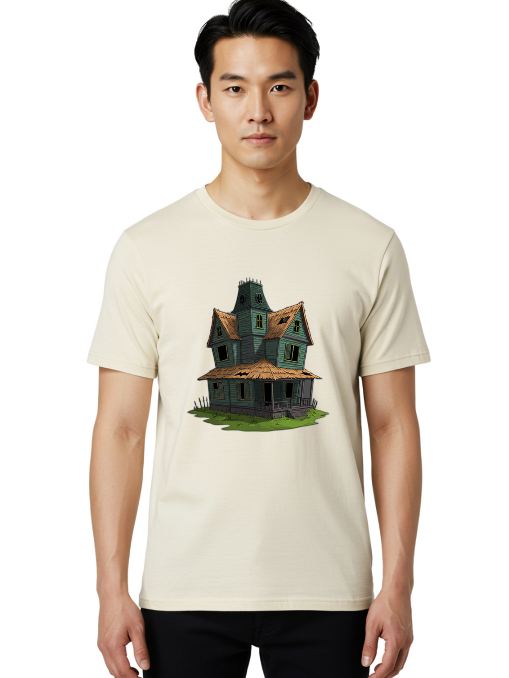 Abandoned-Victorian-House Men'S Graphic Tee, 100% Cotton, Comfortable Casual Summer Wear, Machine Washable, Vintage Camera, Old Camera, Antique Camera, Black Camera, Classic Photography, Photography Equipment, Nostalgic Device, Film Camera, Bag120