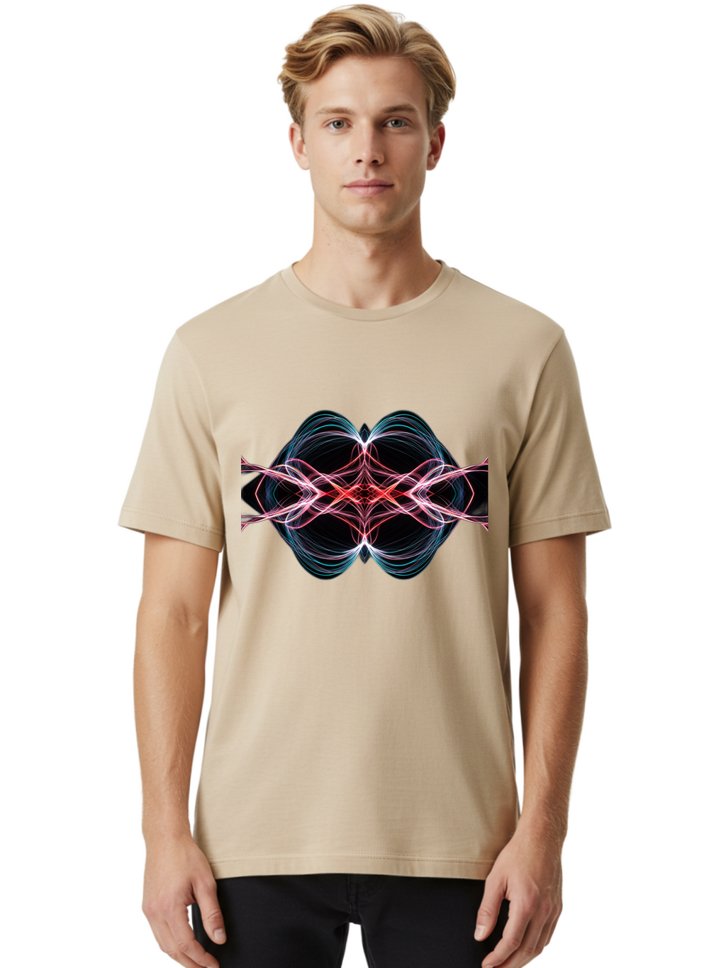 Abstract-Neon-Swirl Men'S Graphic Tee, 100% Cotton, Comfortable Casual Summer Wear, Machine Washable, Vintage Camera, Old Camera, Antique Camera, Black Camera, Classic Photography, Photography Equipment, Nostalgic Device, Film Camera, Bag125