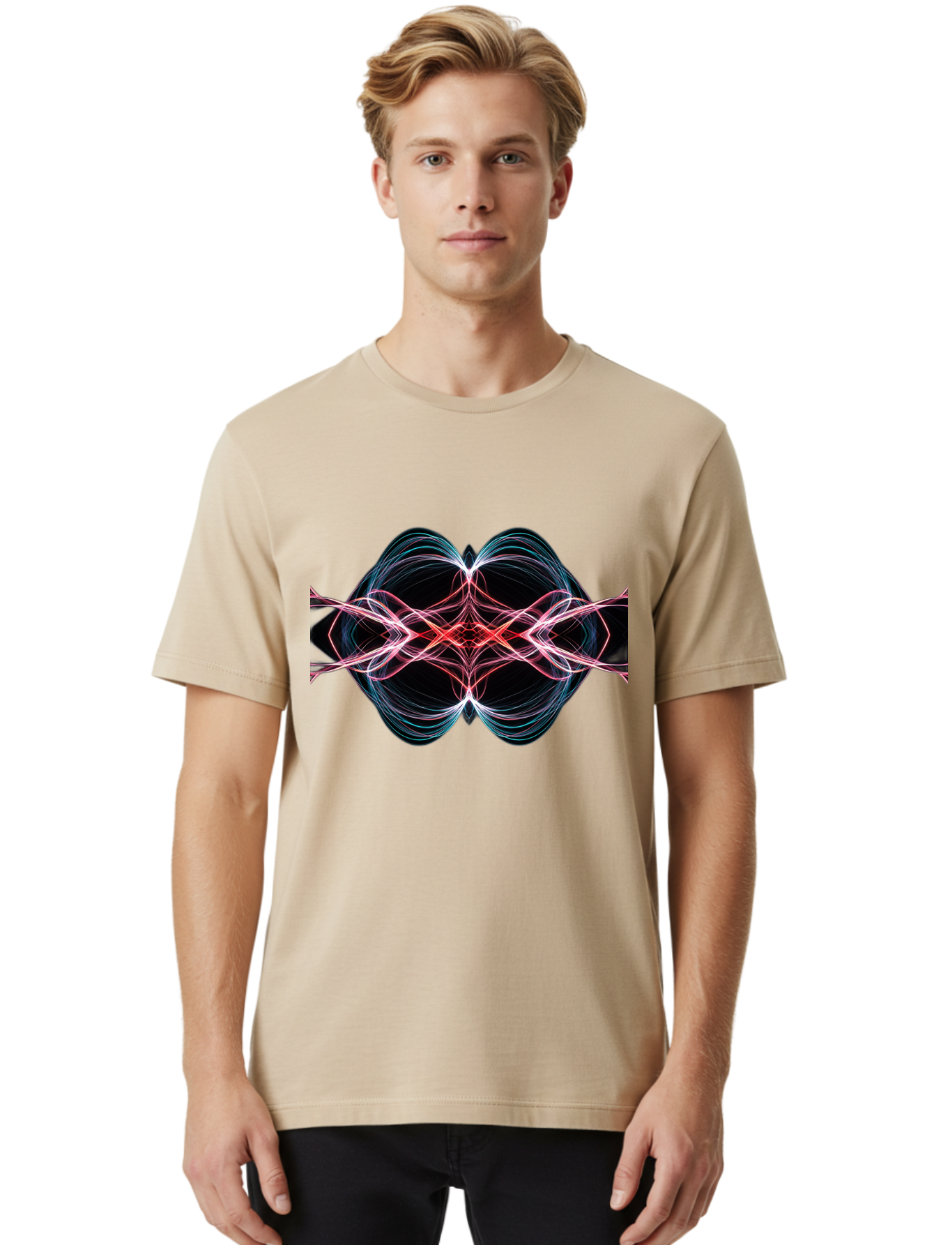 Abstract-Neon-Swirl Men'S Graphic Tee, 100% Cotton, Comfortable Casual Summer Wear, Machine Washable, Vintage Camera, Old Camera, Antique Camera, Black Camera, Classic Photography, Photography Equipment, Nostalgic Device, Film Camera, Bag125