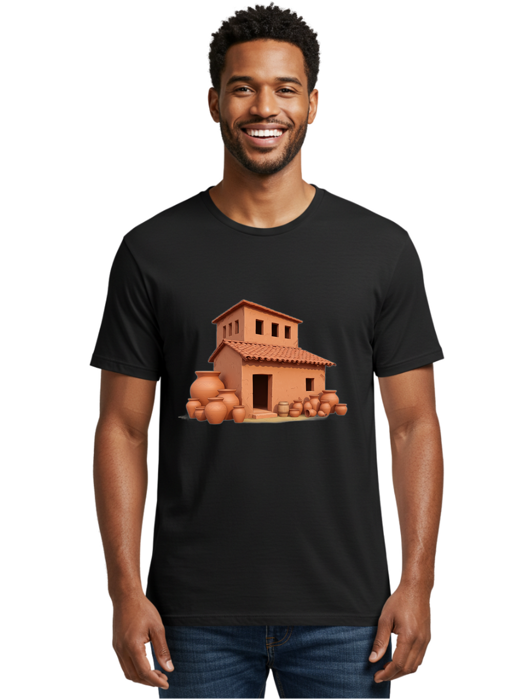 Adobe-House-1 Men'S Graphic Tee, 100% Cotton, Comfortable Casual Summer Wear, Machine Washable, Vintage Camera, Old Camera, Antique Camera, Black Camera, Classic Photography, Photography Equipment, Nostalgic Device, Film Camera, Camera Art Bag127