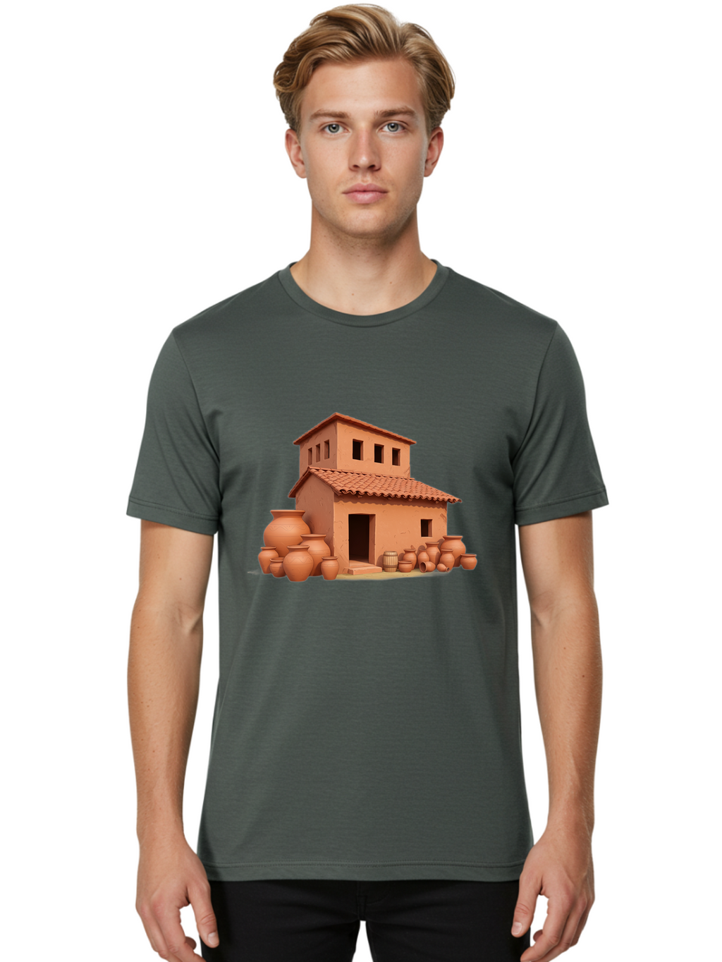 Adobe-House-1 Men'S Graphic Tee, 100% Cotton, Comfortable Casual Summer Wear, Machine Washable, Vintage Camera, Old Camera, Antique Camera, Black Camera, Classic Photography, Photography Equipment, Nostalgic Device, Film Camera, Camera Art Bag127